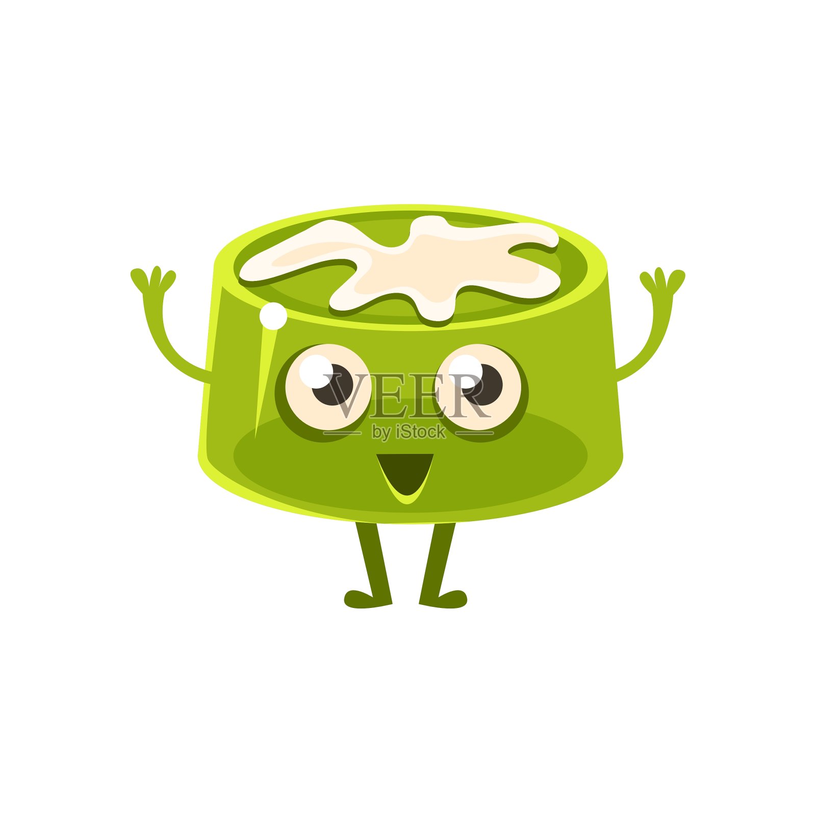 绿蛋糕配白釉甜点设计元素图片