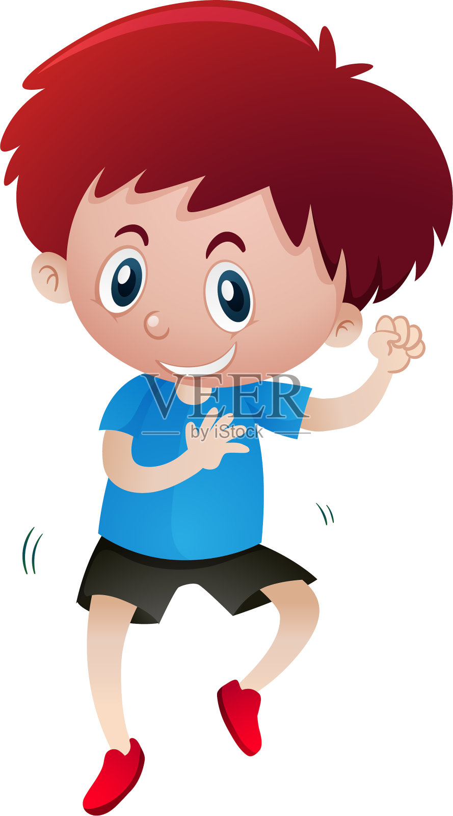 快乐的男孩独自跳舞设计元素图片