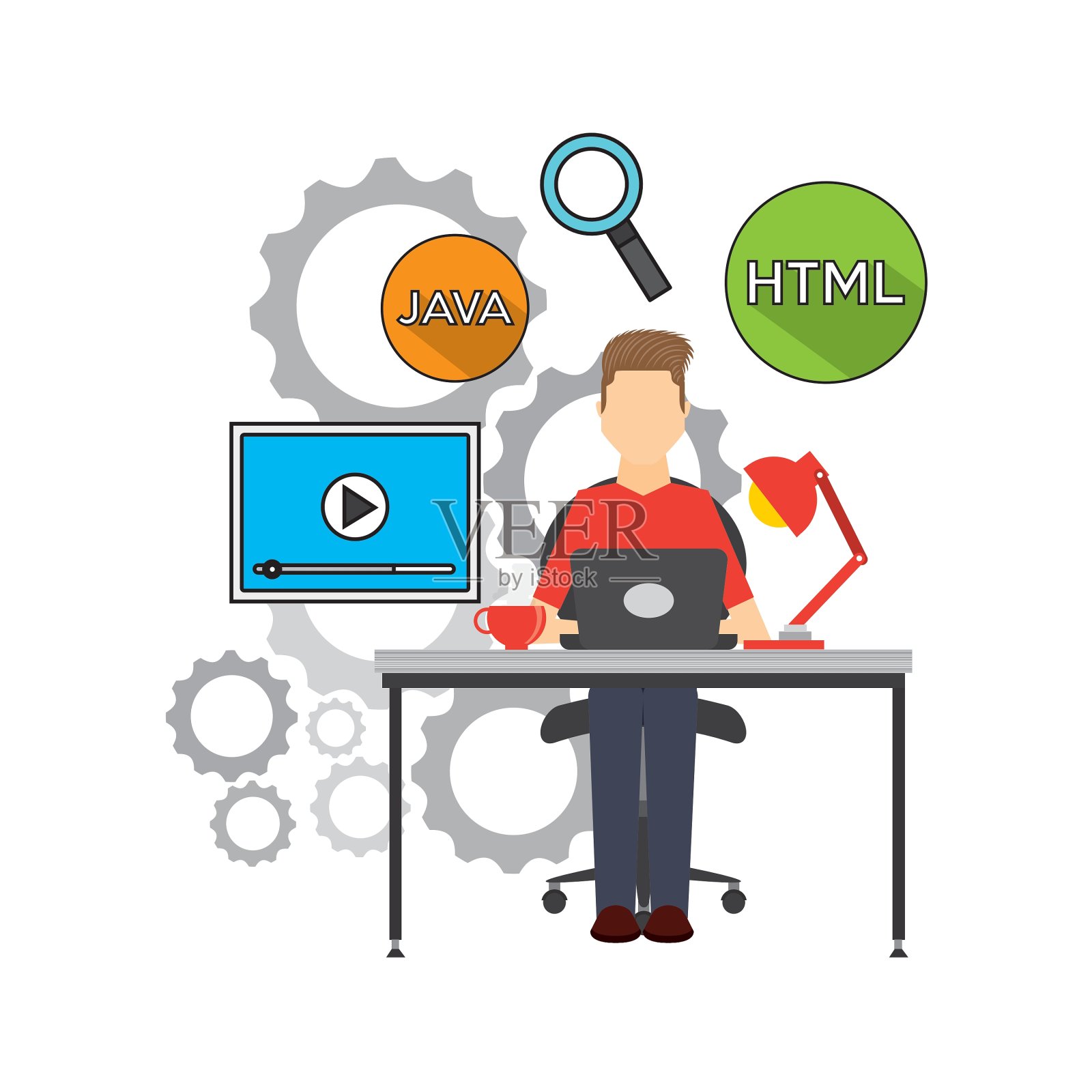 软件开发人员和程序员设计元素图片