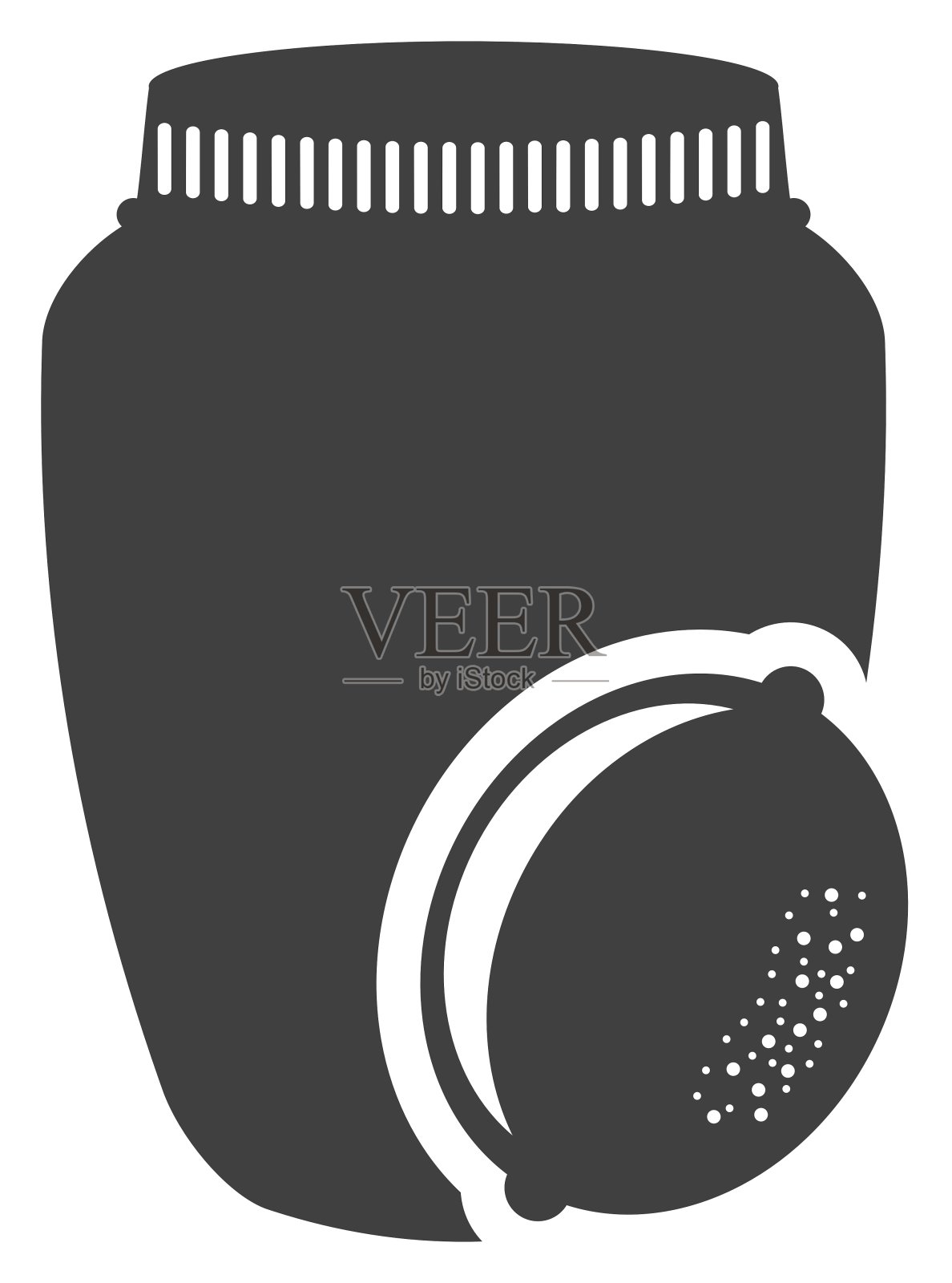 罐装水果在梅森罐单色剪影设计元素图片