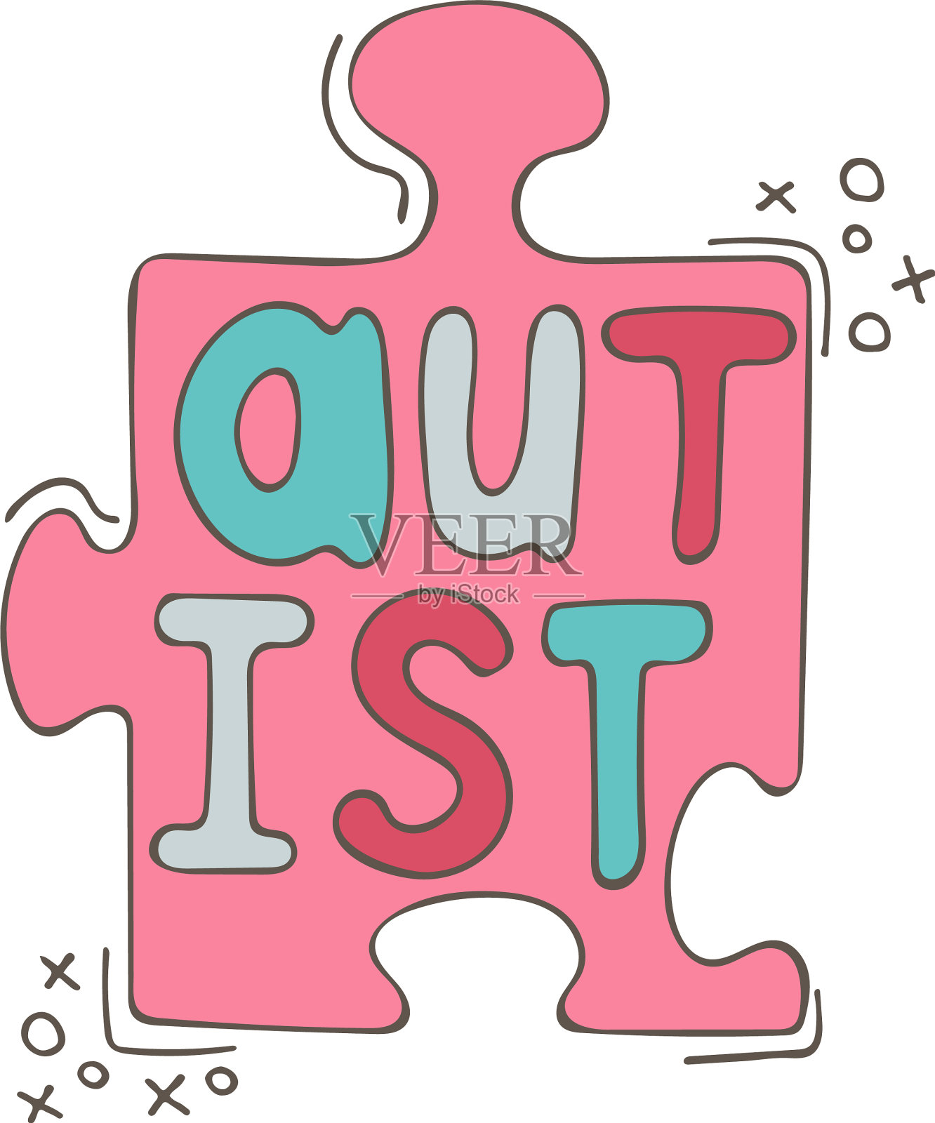 手绘的现代字母设计元素图片