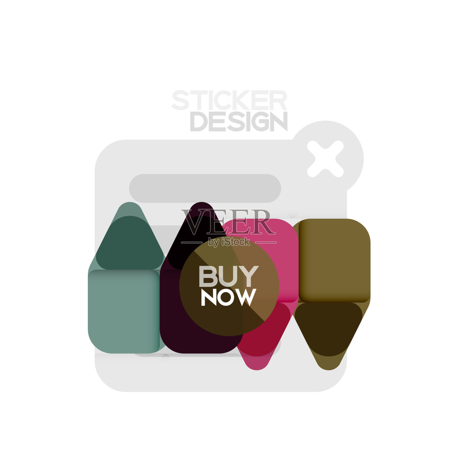 平面设计三角形箭头形状的几何贴纸设计元素图片