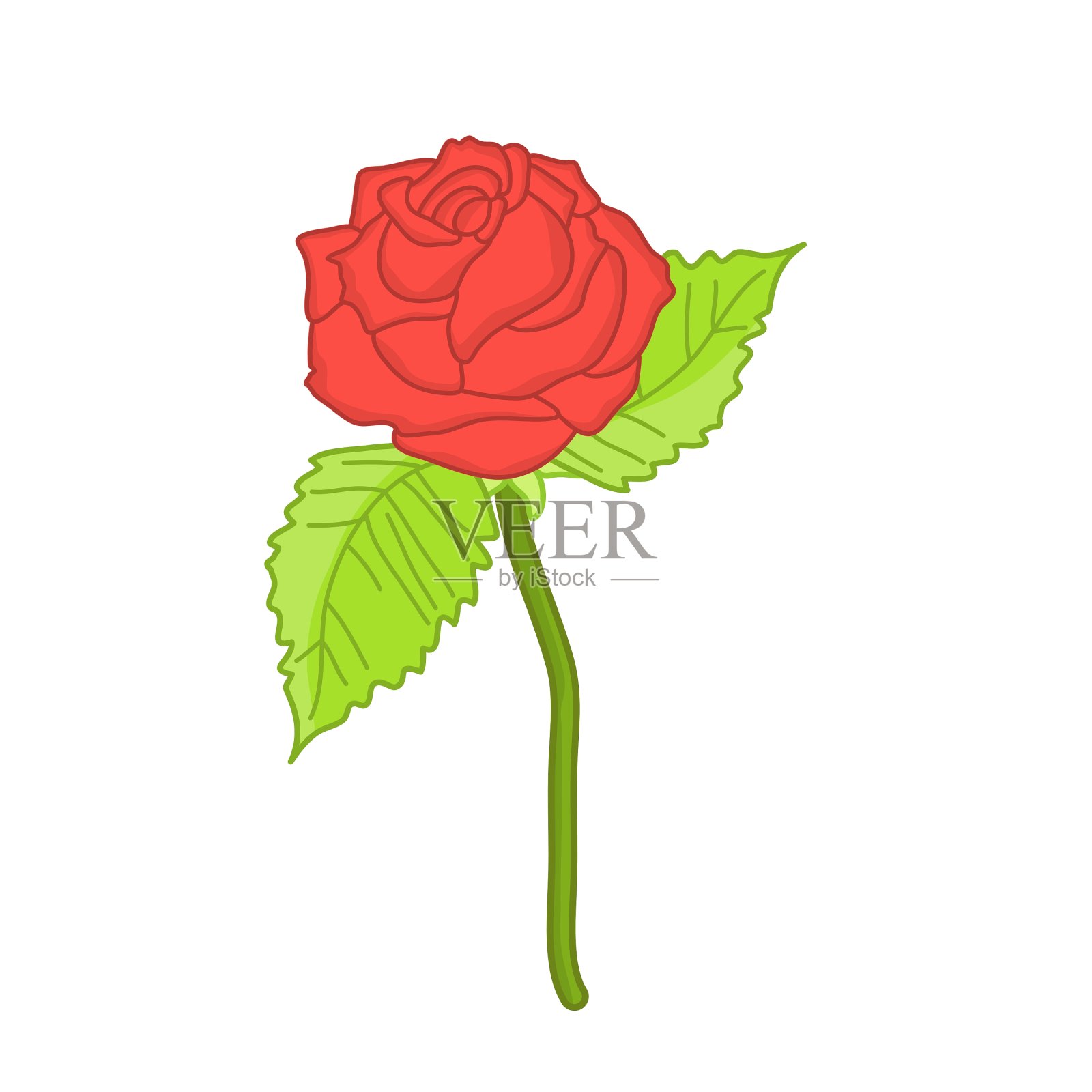 红玫瑰设计元素图片