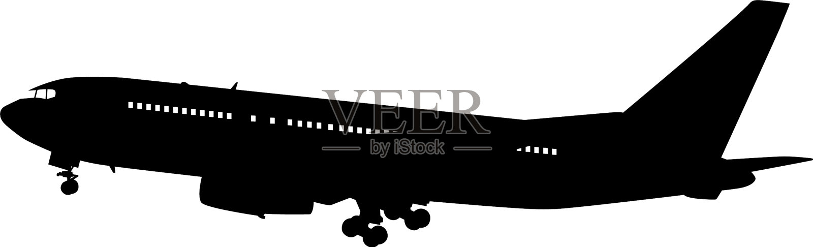 飞机的轮廓设计元素图片