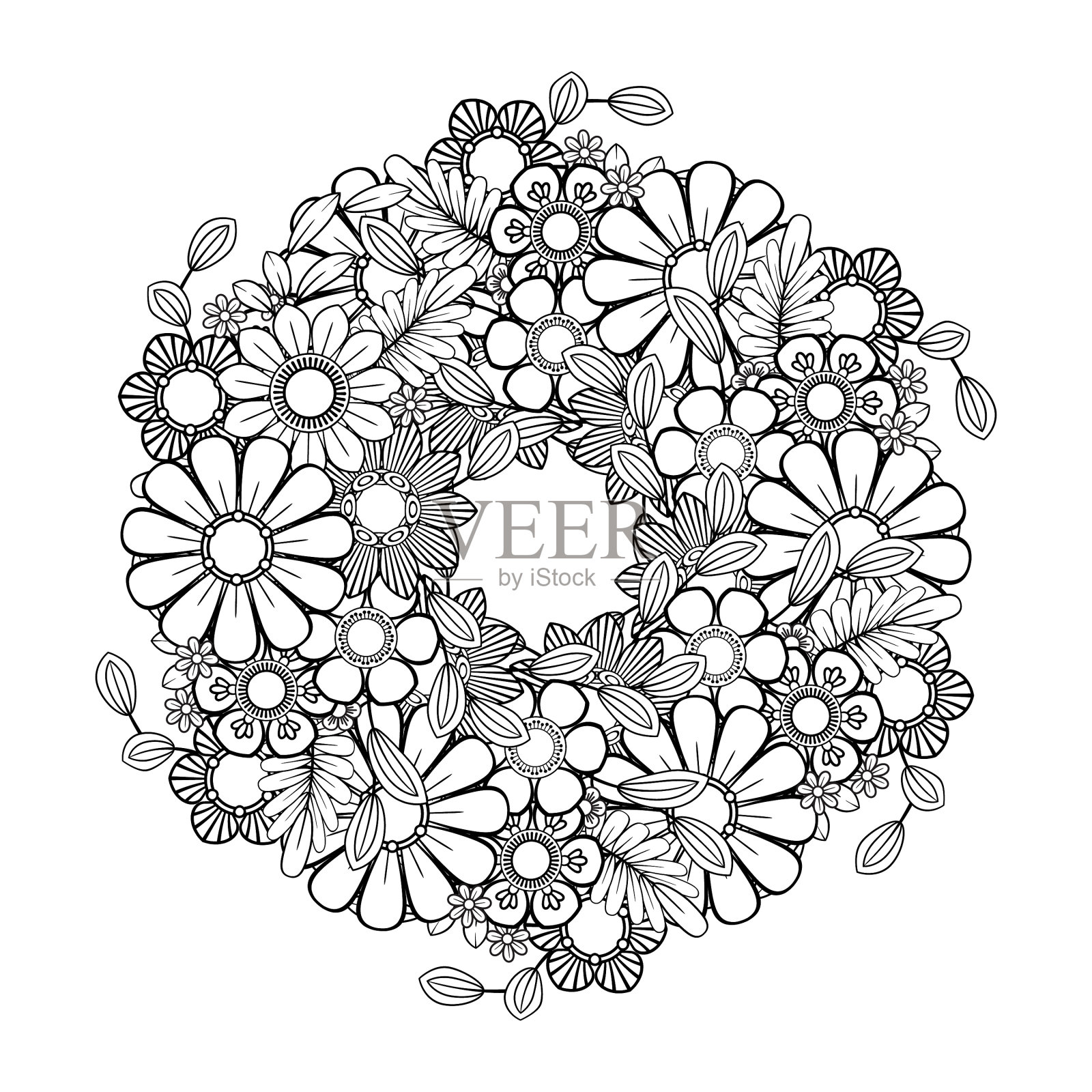 花曼荼罗模式设计元素图片