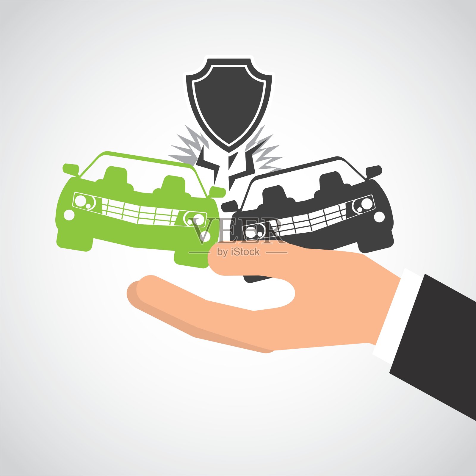 汽车保险业务图标插画图片素材