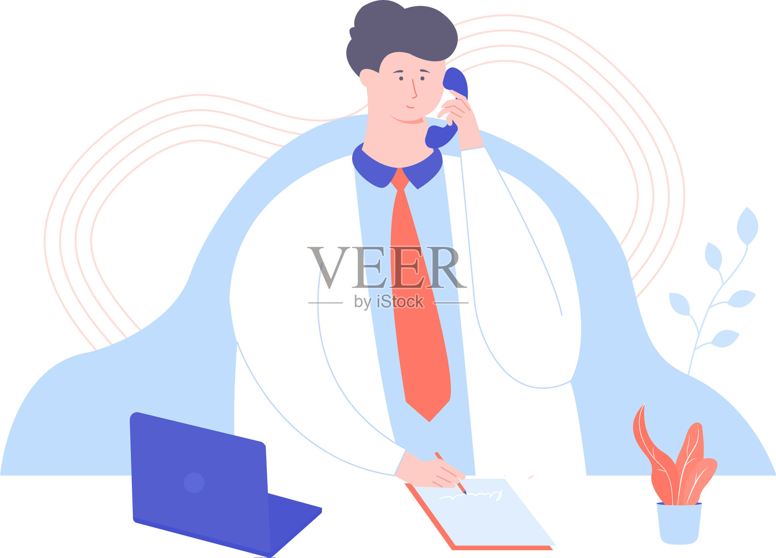 男医生接电话设计元素图片