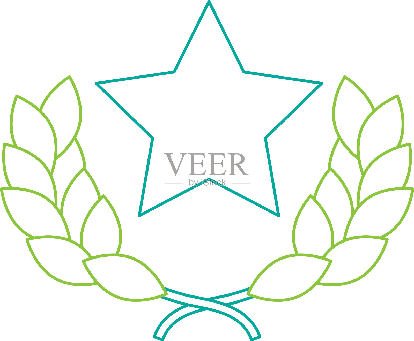 胜利者的星星和花环设计元素图片