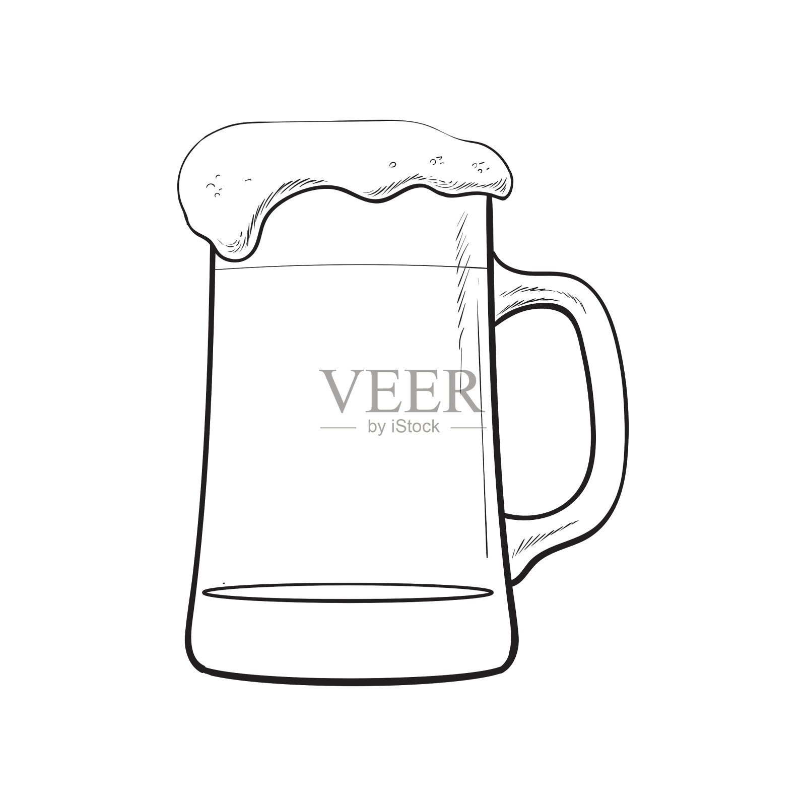一大杯有泡沫的冰啤酒设计元素图片