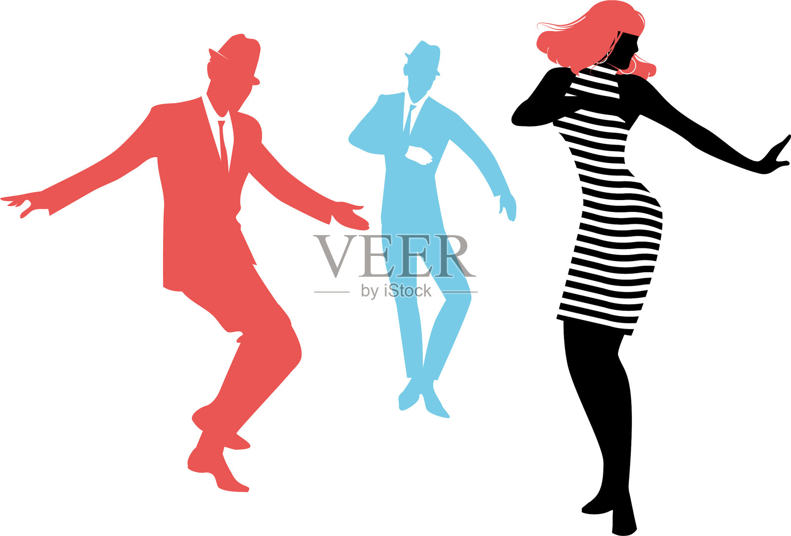 人们穿着优雅的剪影服装设计元素图片