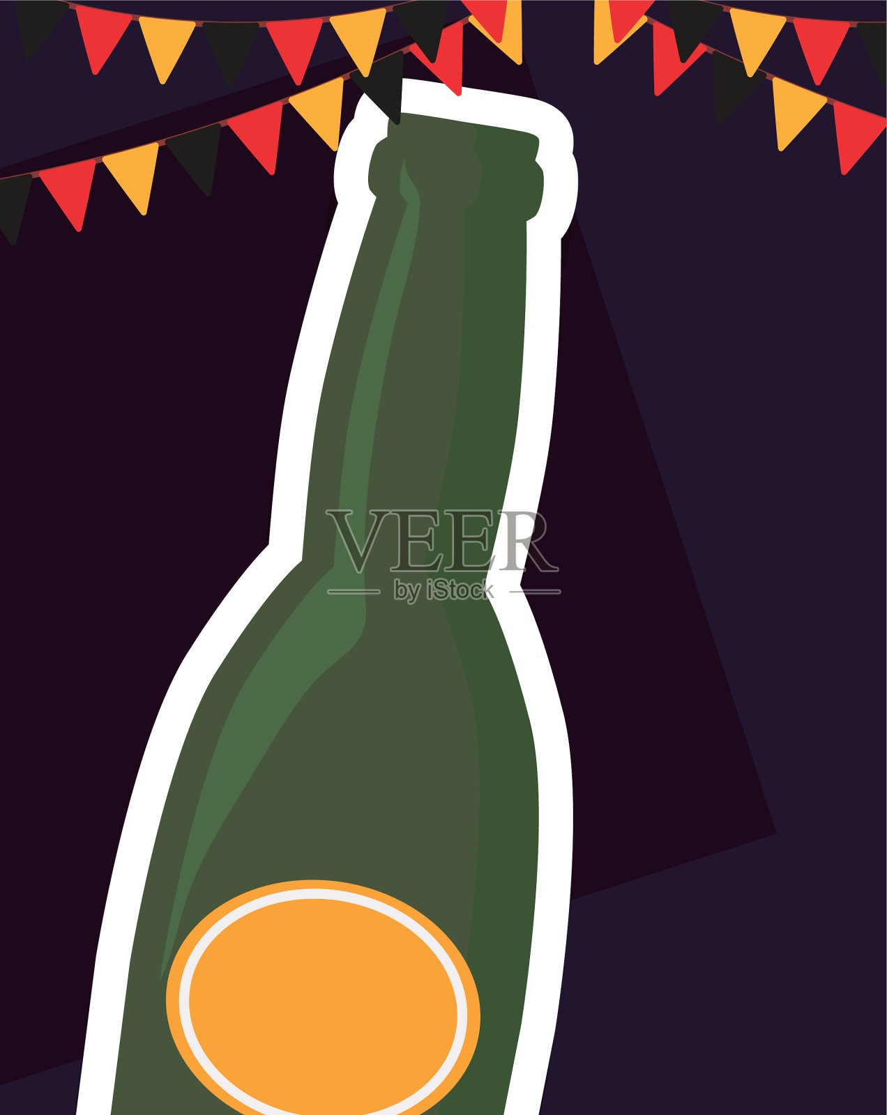 啤酒瓶饮料图标插画图片素材