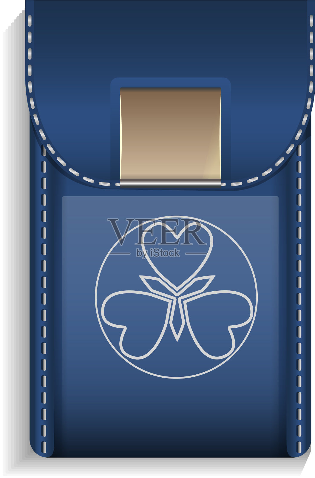 皮革移动口袋图标现实风格设计模板素材