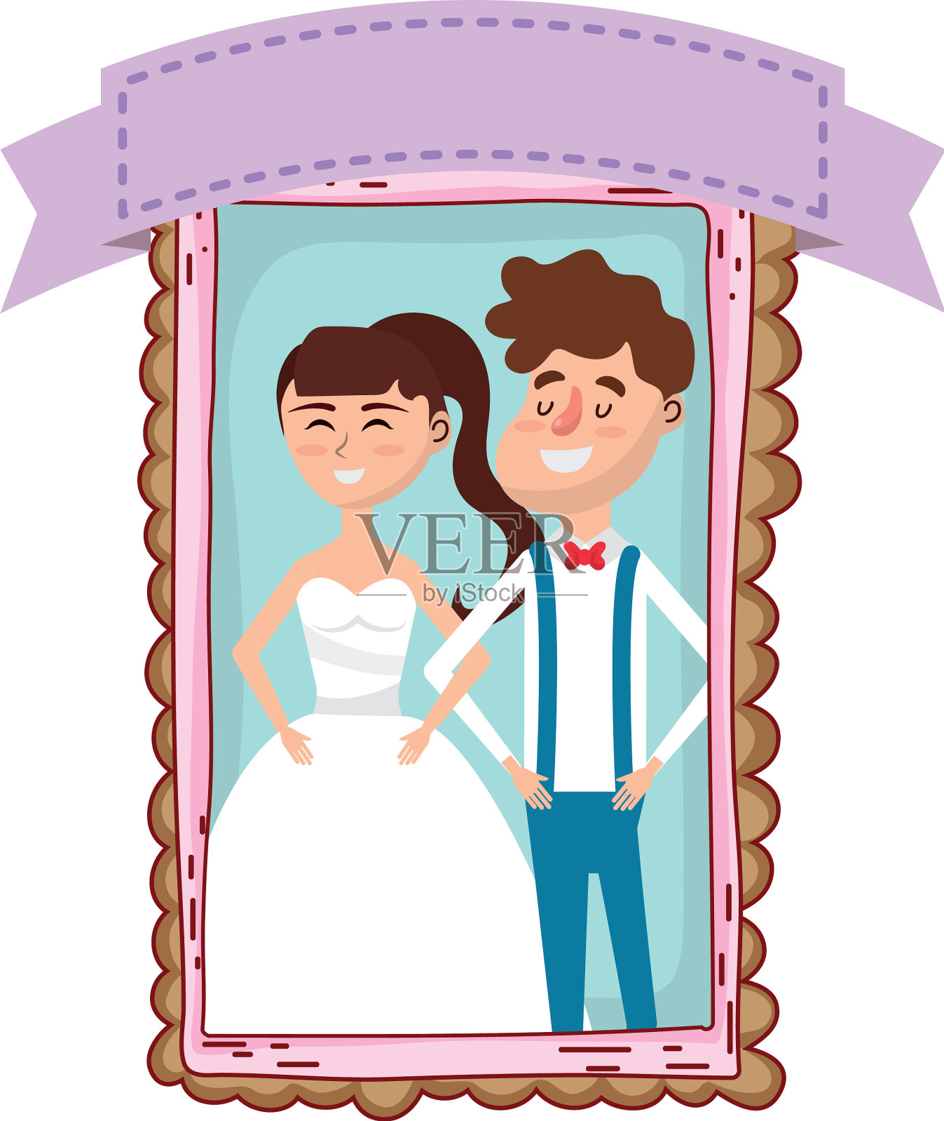 婚礼卡通画像设计元素图片