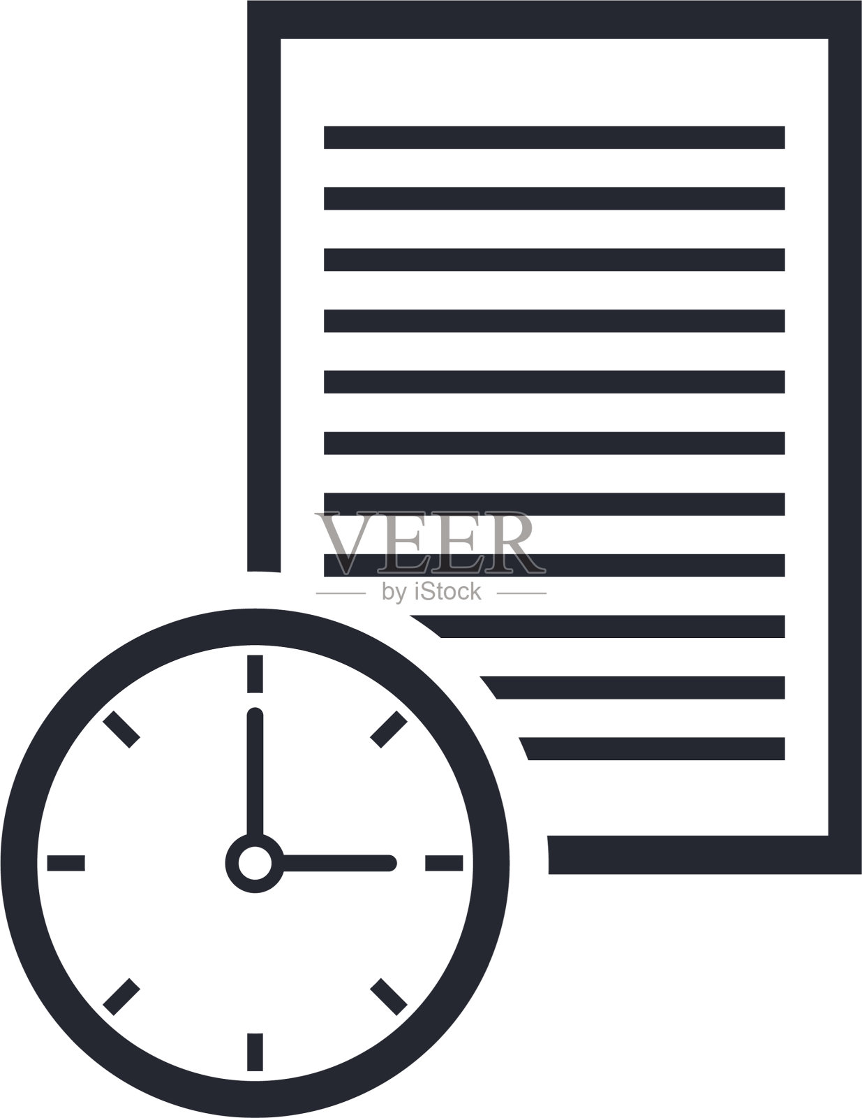 纸张时钟插画图片素材