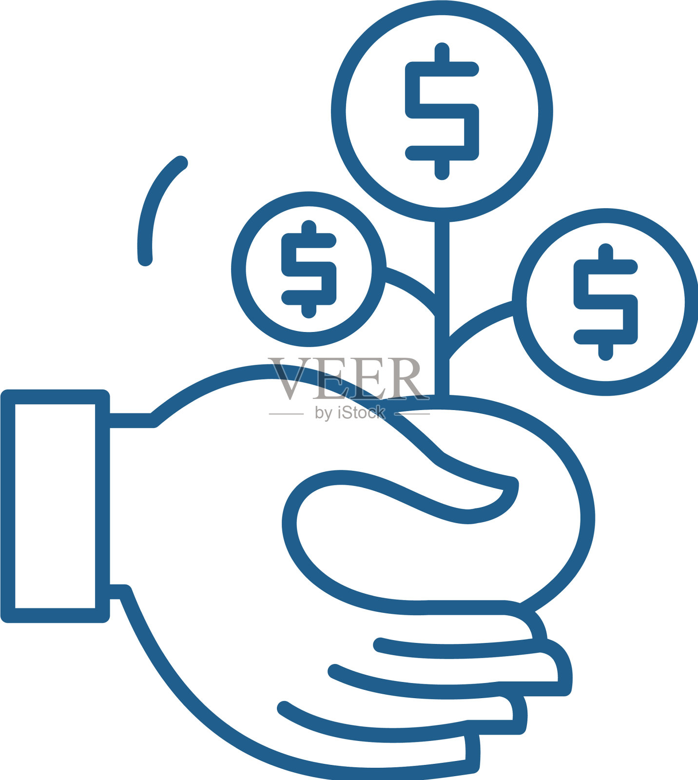 Co融资线图标概念Co融资平插画图片素材