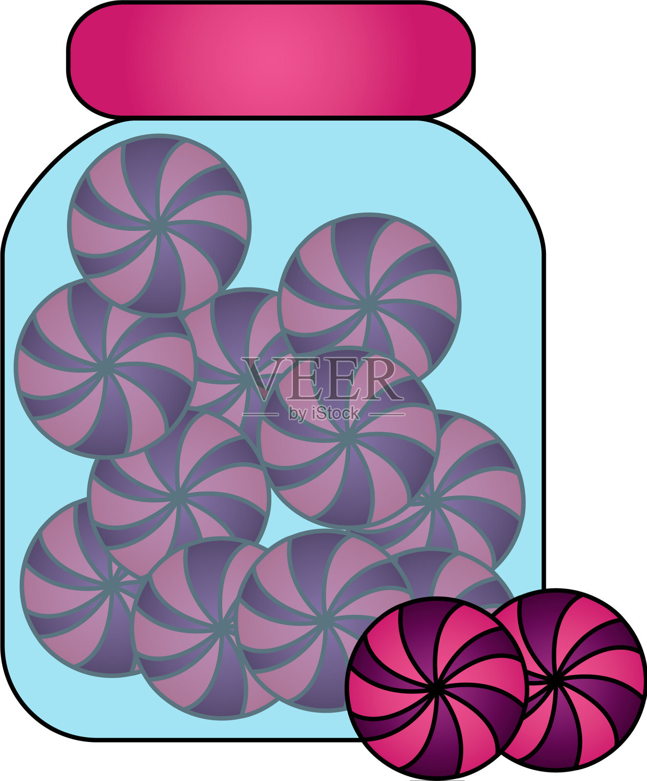 玻璃罐糖果糖果设计元素图片