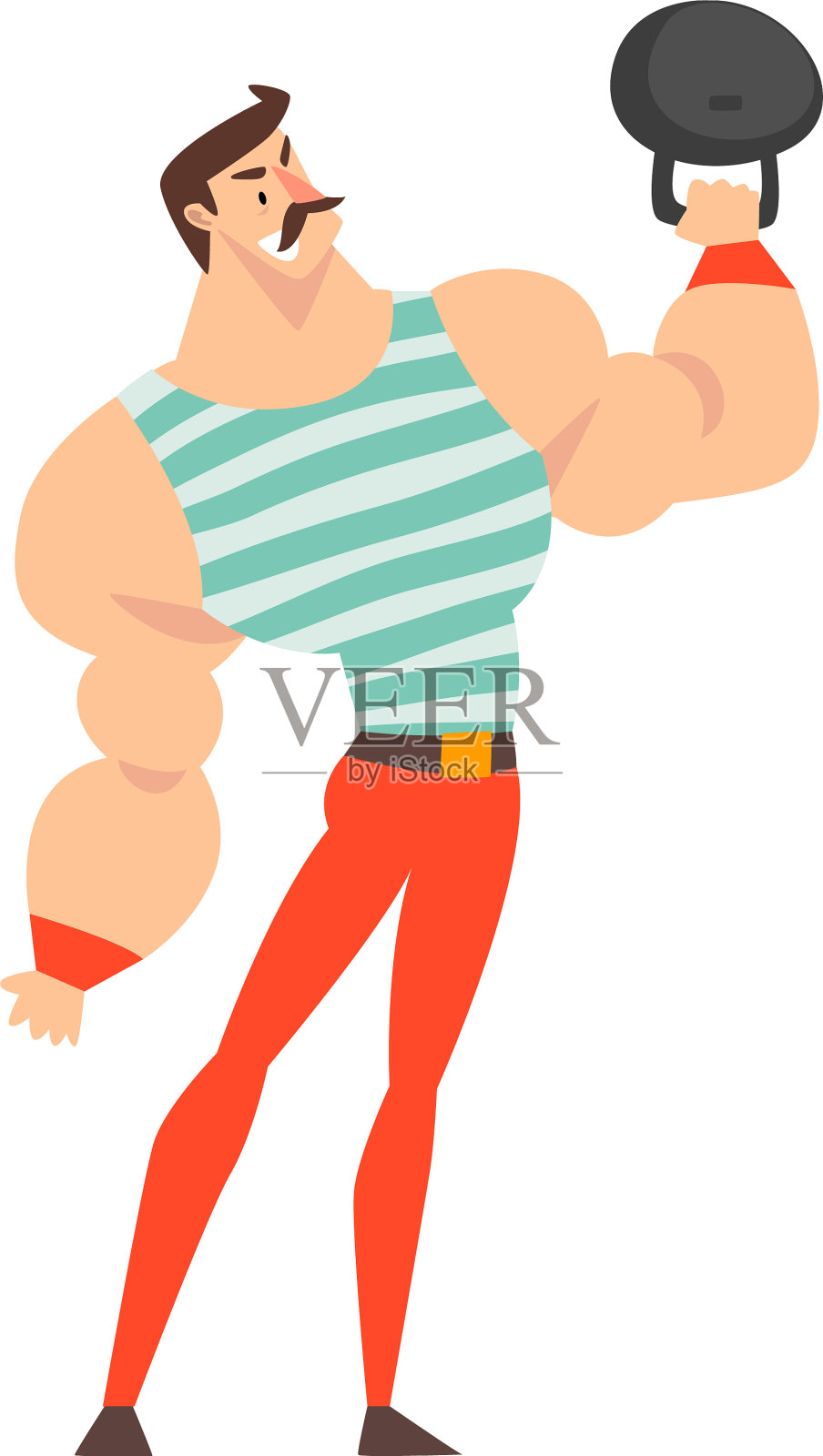 强壮的男子在马戏团表演肌肉设计元素图片