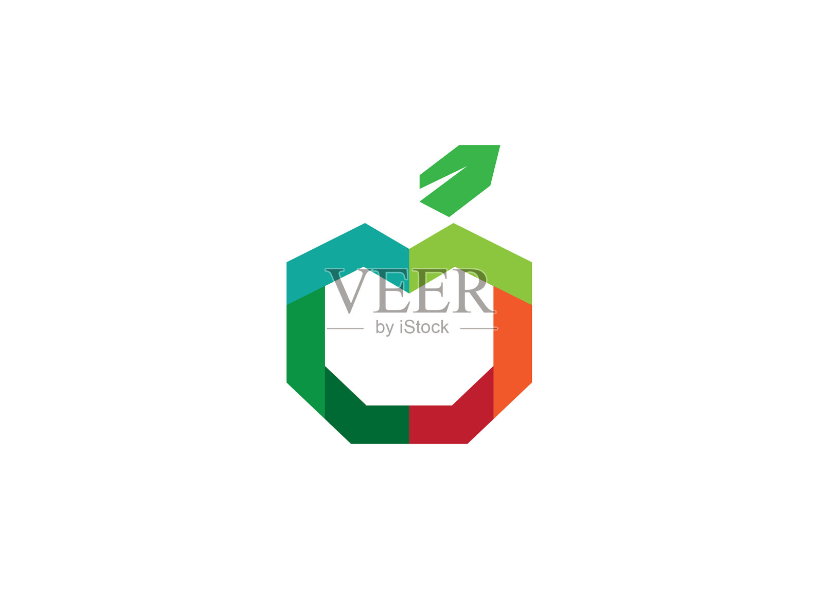 创意几何抽象苹果标志设计元素图片