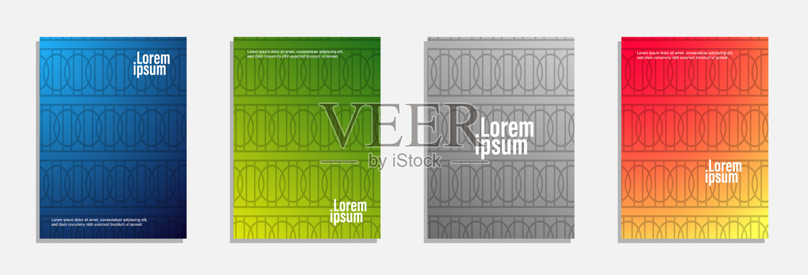 彩色和现代的封面设计集几何插画图片素材