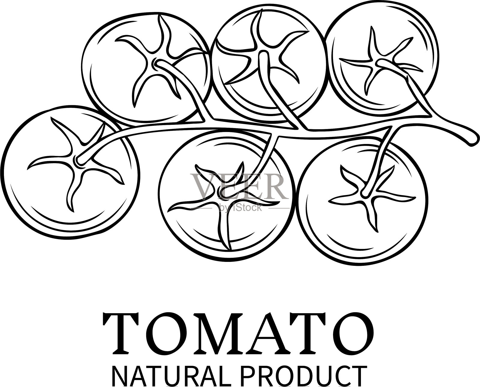 手绘番茄图标插画图片素材