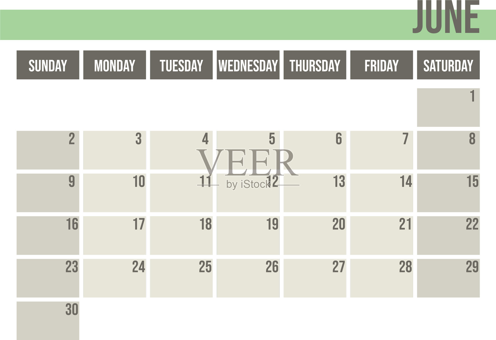 日历计划2019月计划6月插画图片素材