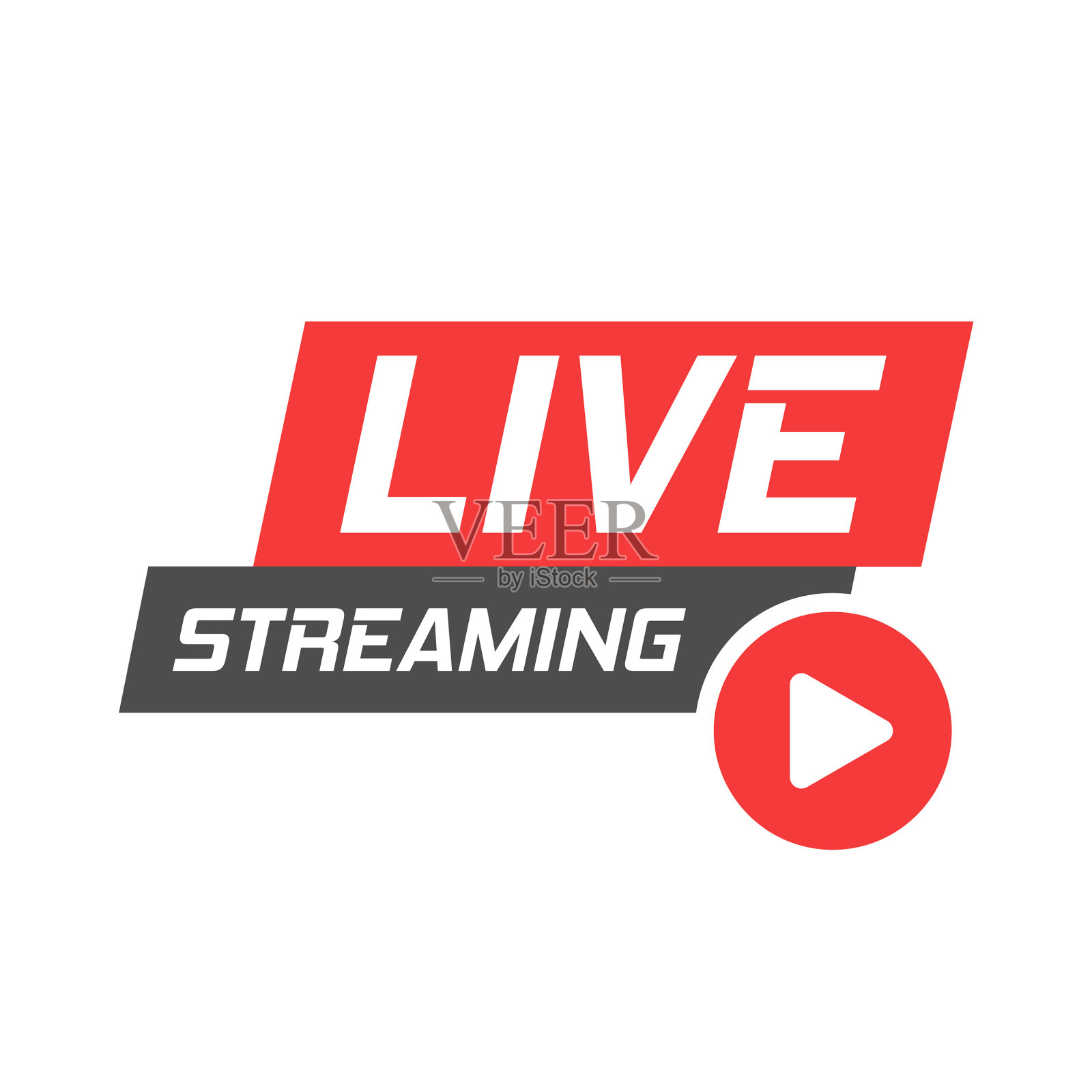 直播视频图标在平面风格流媒体电视上设计模板素材