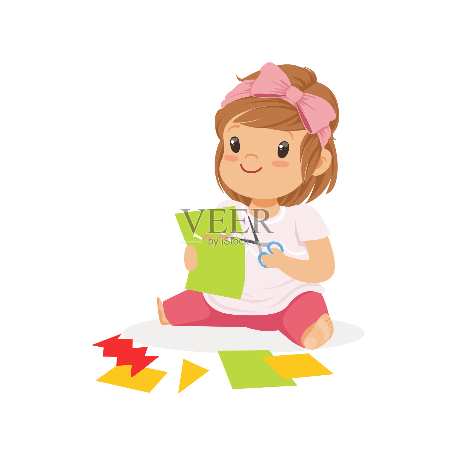 可爱的小女孩正在写申请细节设计元素图片