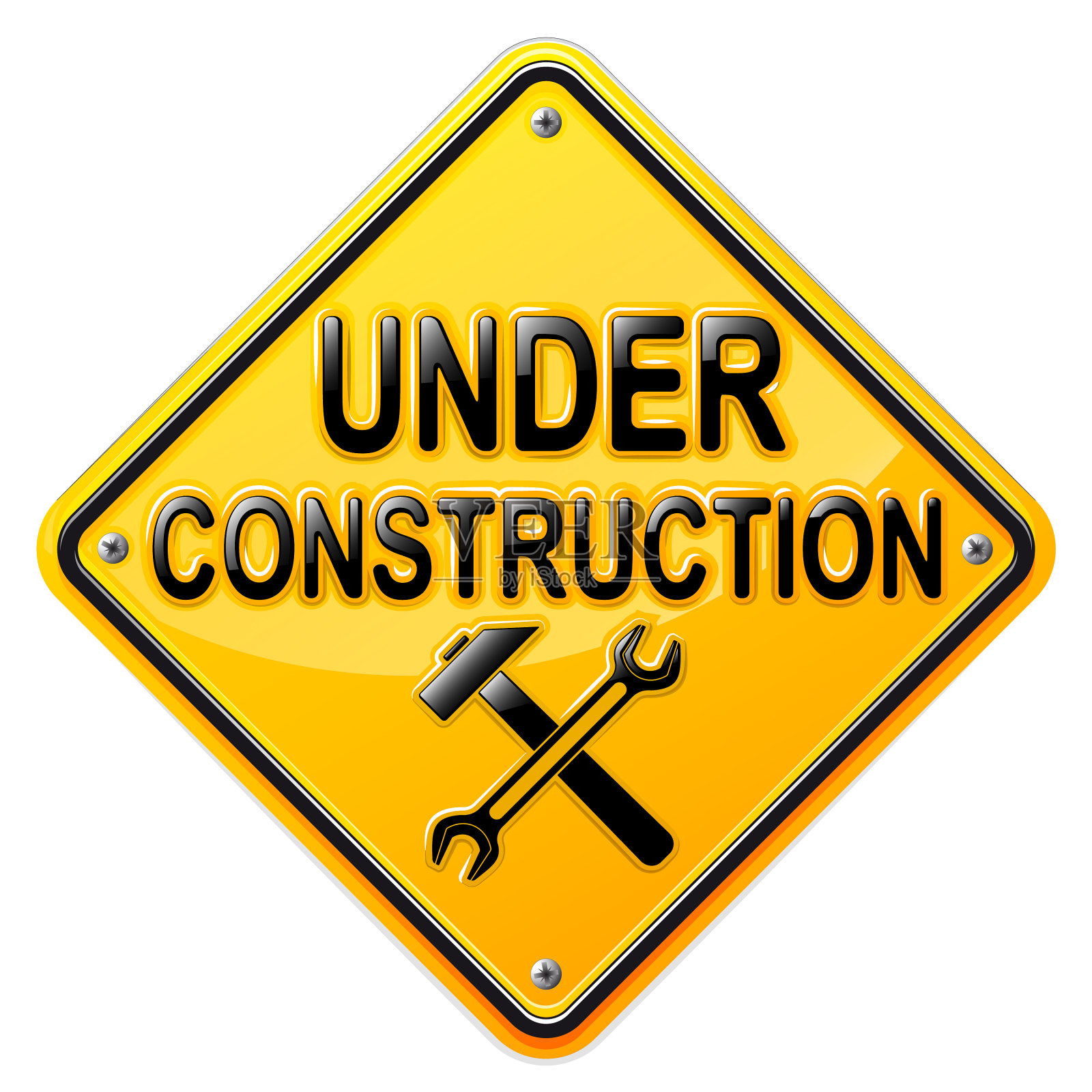 下面有浮雕文字的黄色金属板设计元素图片