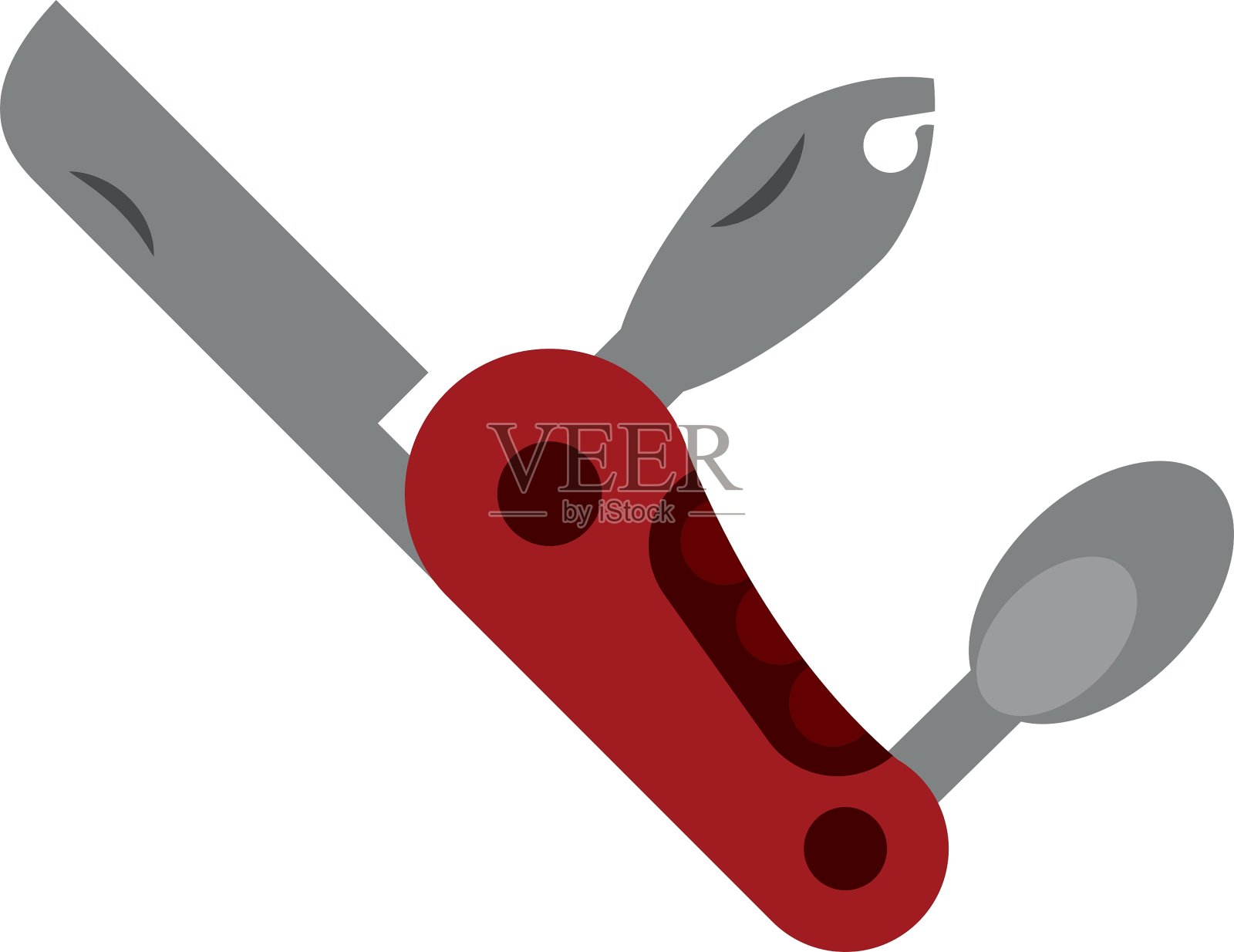 军刀多工具野营插画图片素材