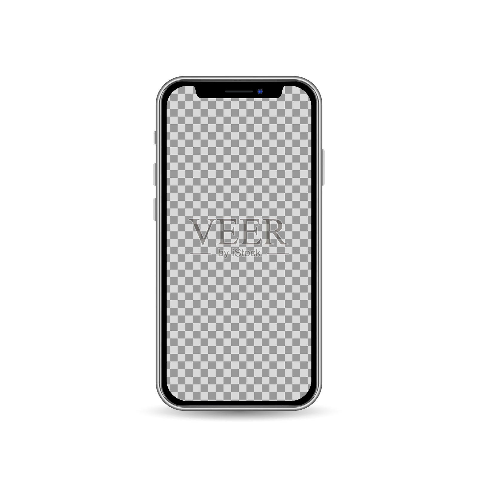 真实的智能手机模板与空白屏幕设计元素图片