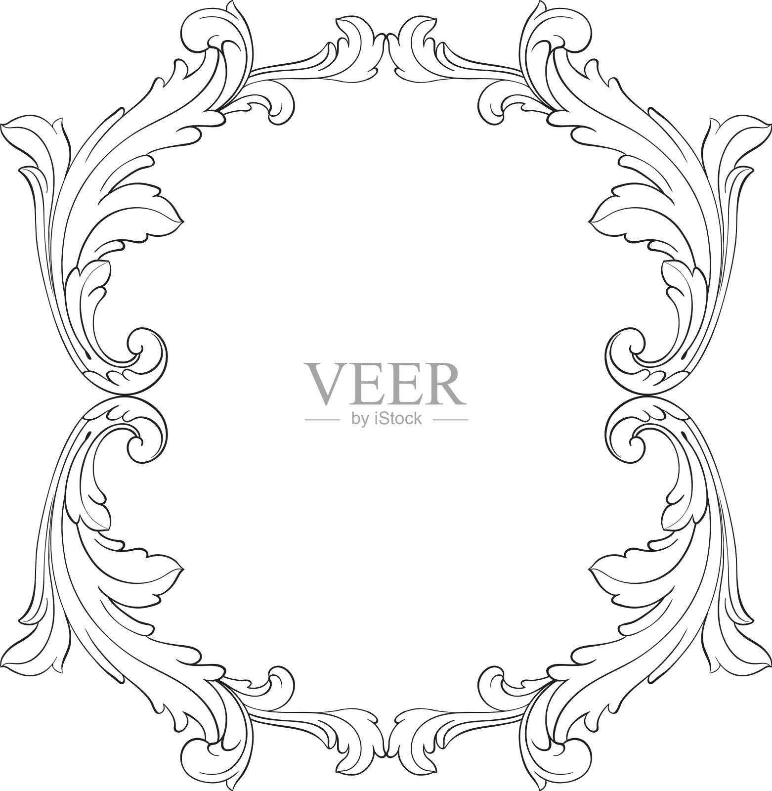 巴洛克复古元素的设计插画图片素材