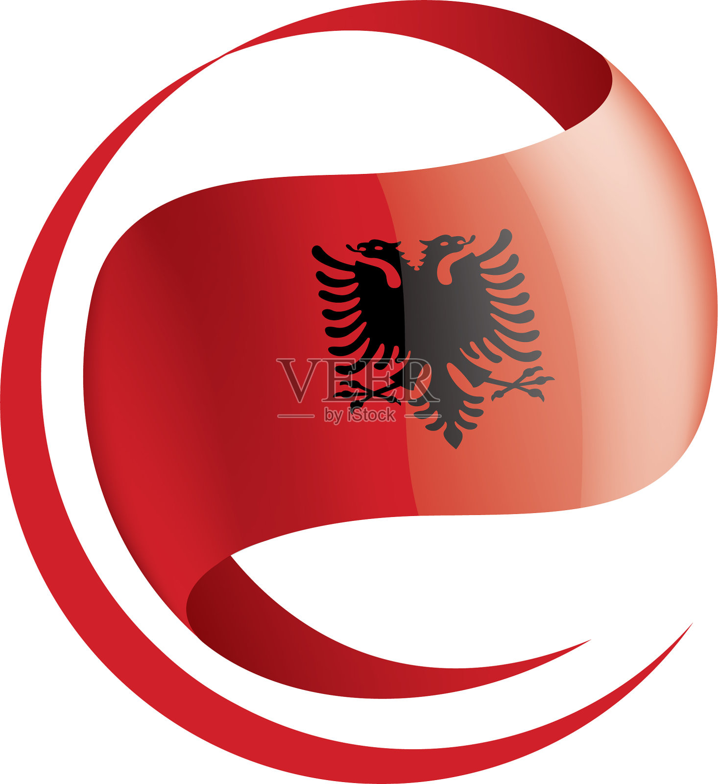 白色的阿尔巴尼亚国旗设计元素图片