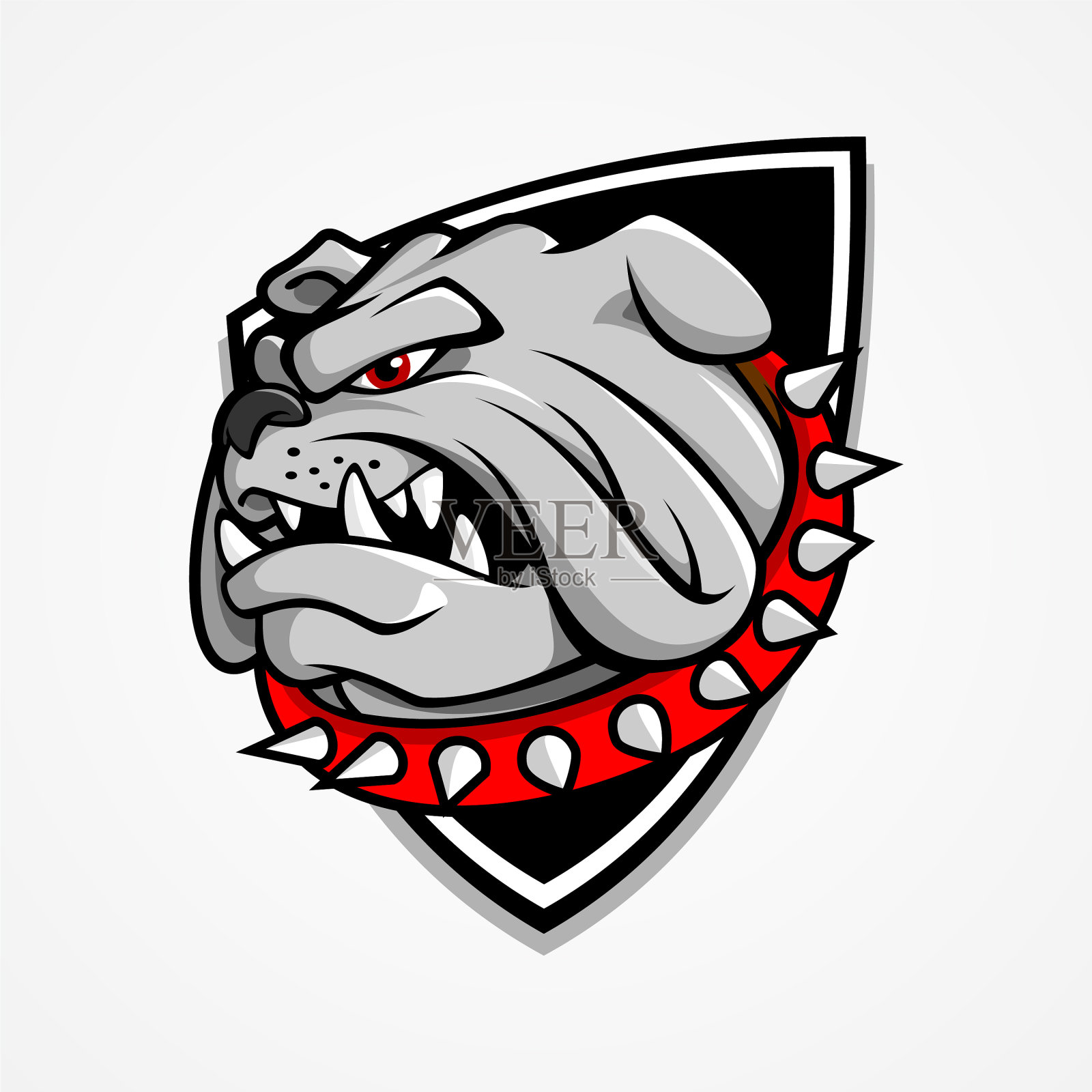 斗牛犬的头大插画图片素材