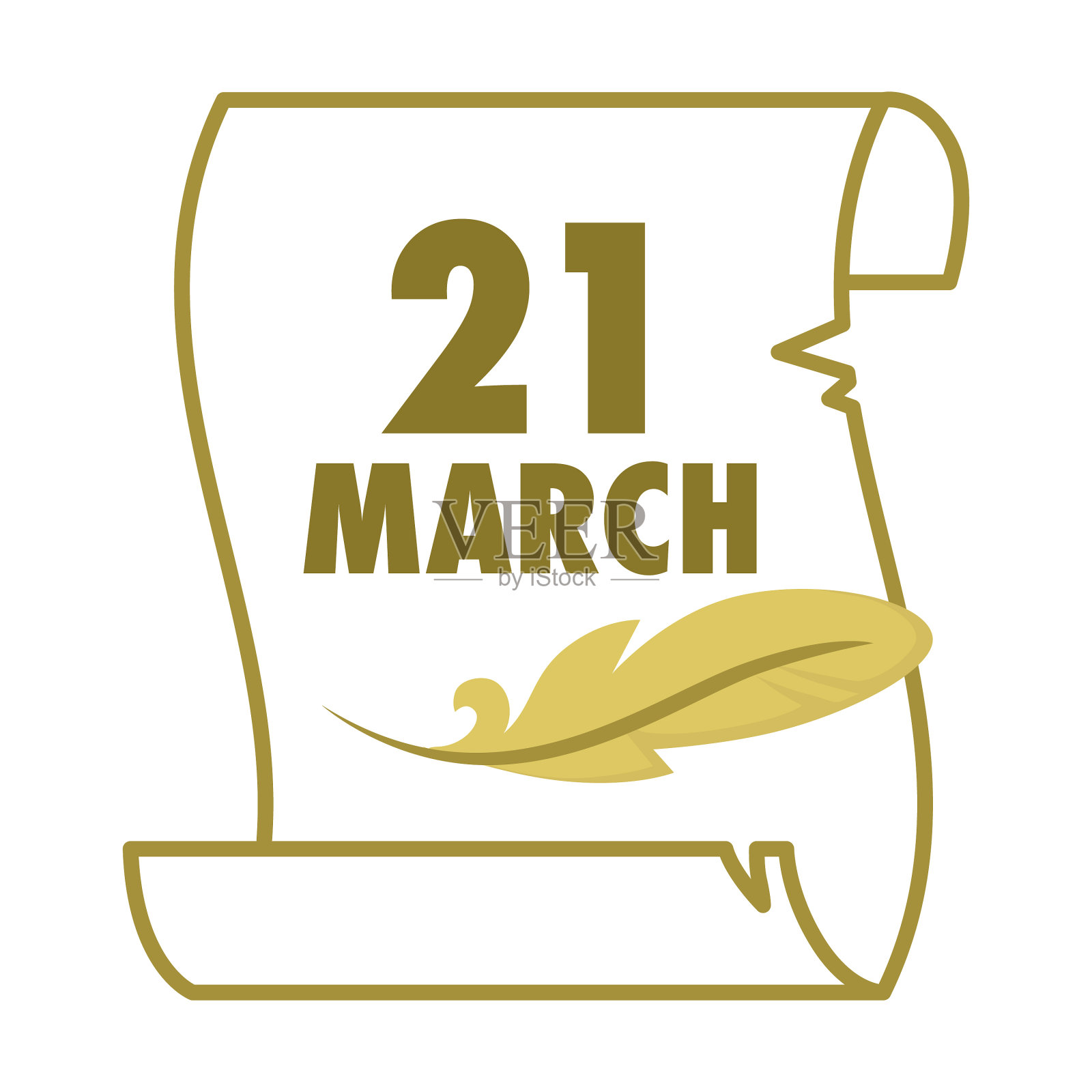 扫盲春假羊皮纸和羽毛设计元素图片