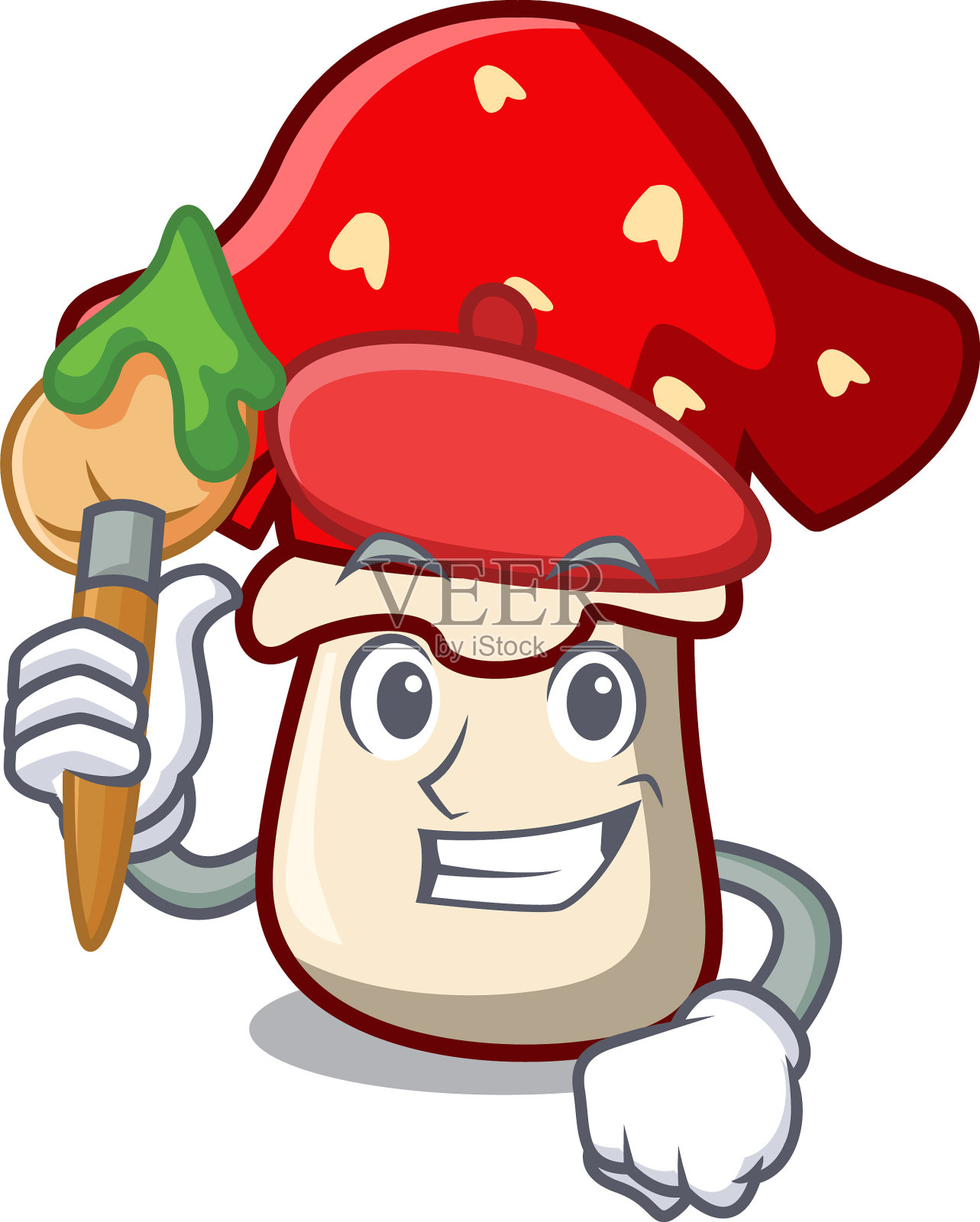 艺术家鹅膏菌角色卡通插画图片素材