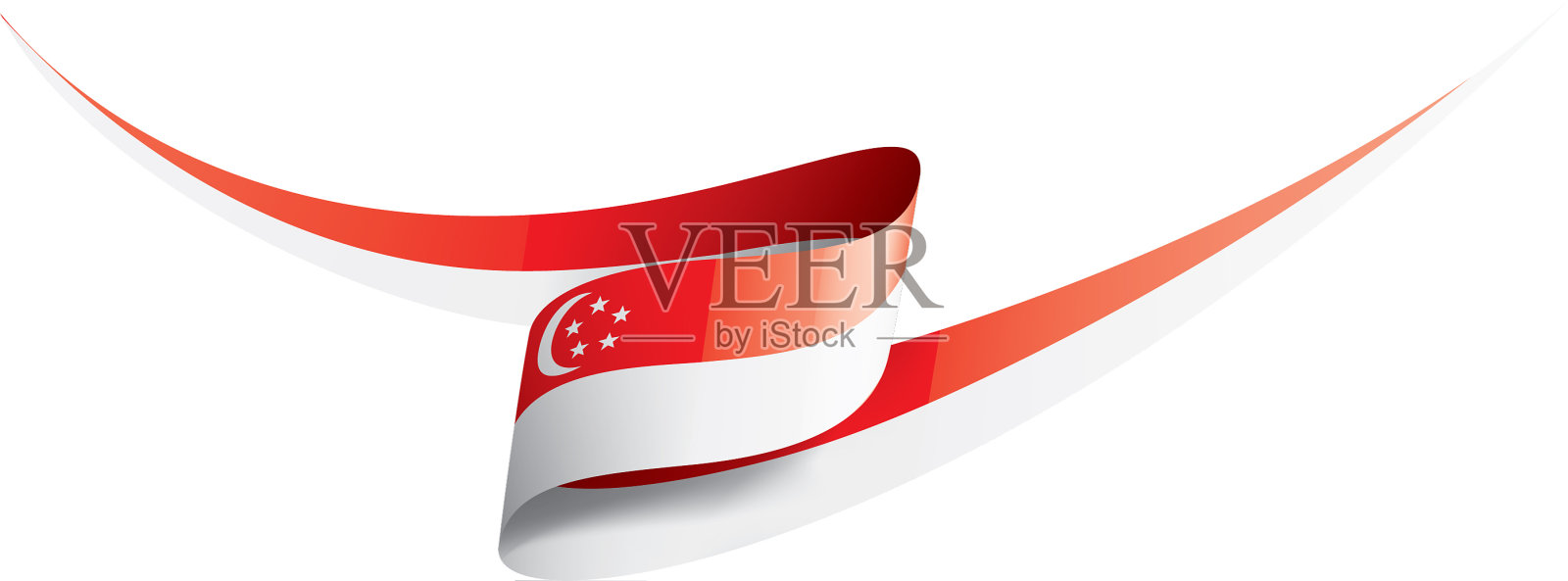 新加坡国旗上有白色设计元素图片
