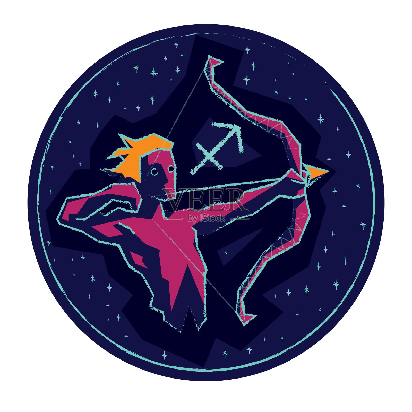十二宫星座射手座的星空背景设计元素图片