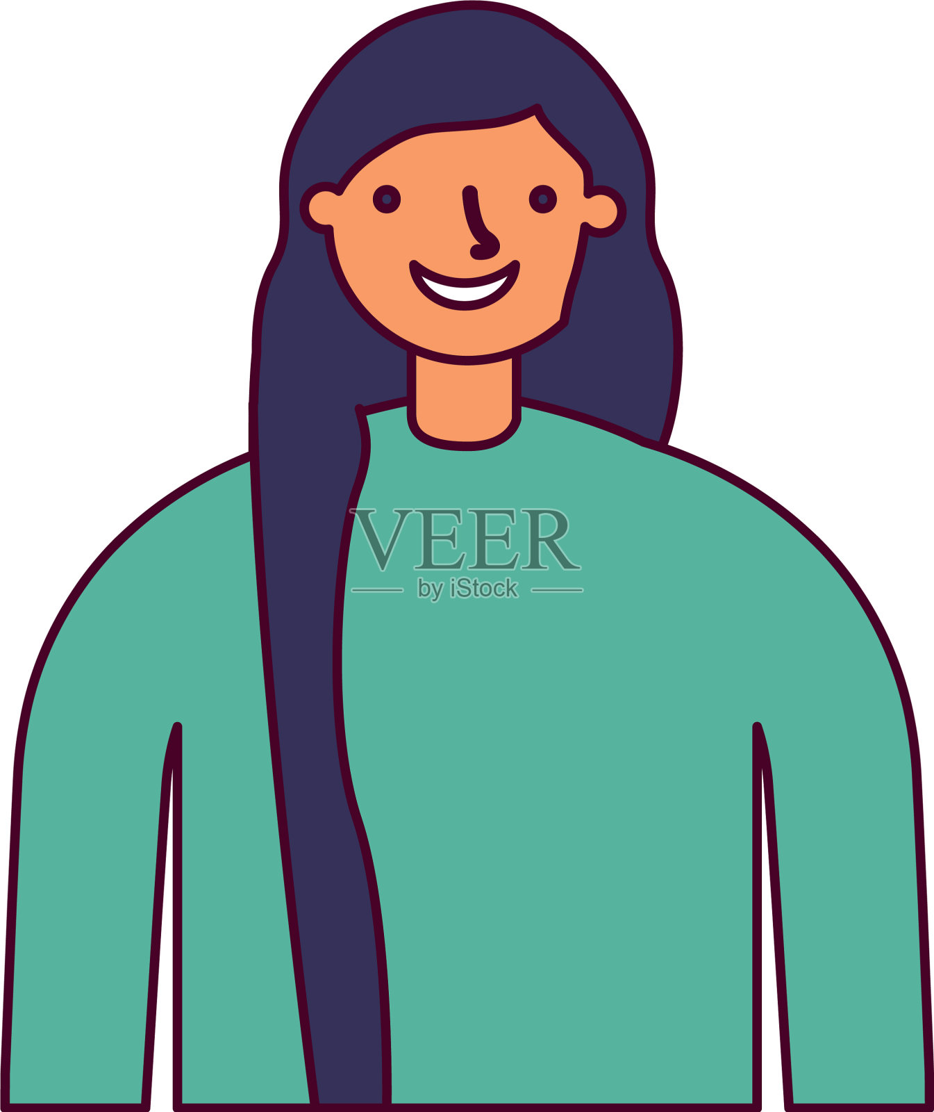 肖像女人角色白色背景设计元素图片