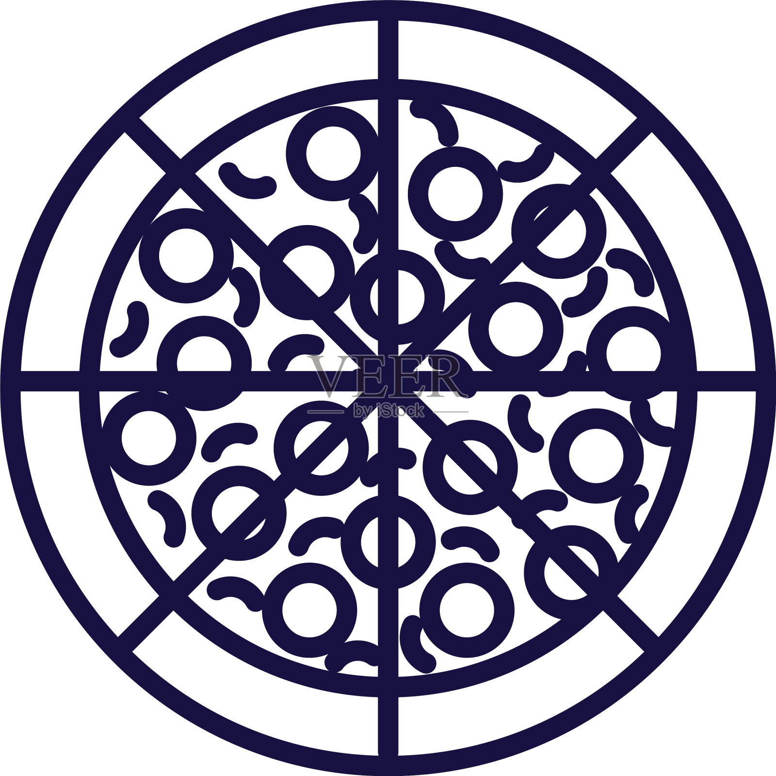 孤立披萨食品设计插画图片素材