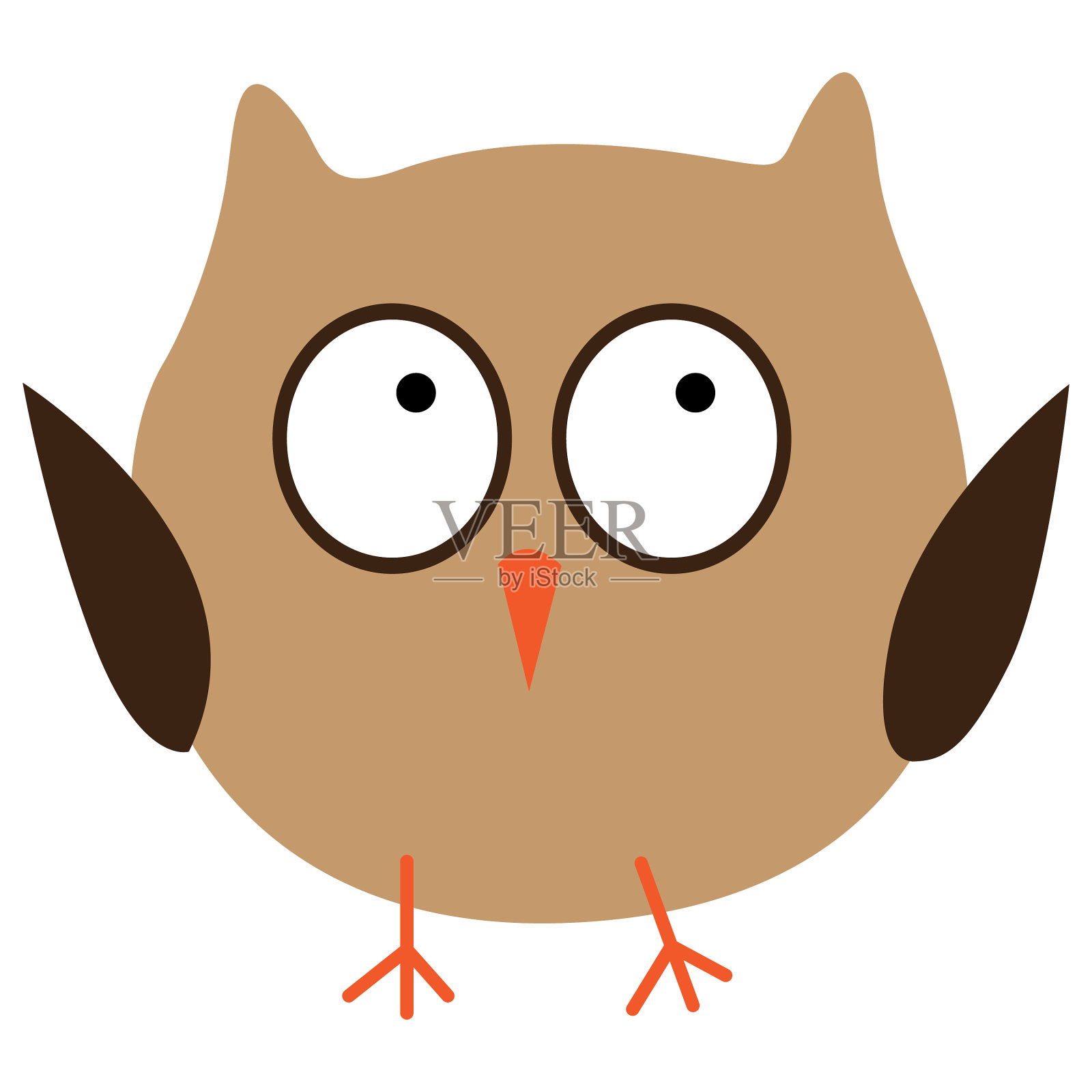 疯狂有趣的猫头鹰手绘设计元素图片