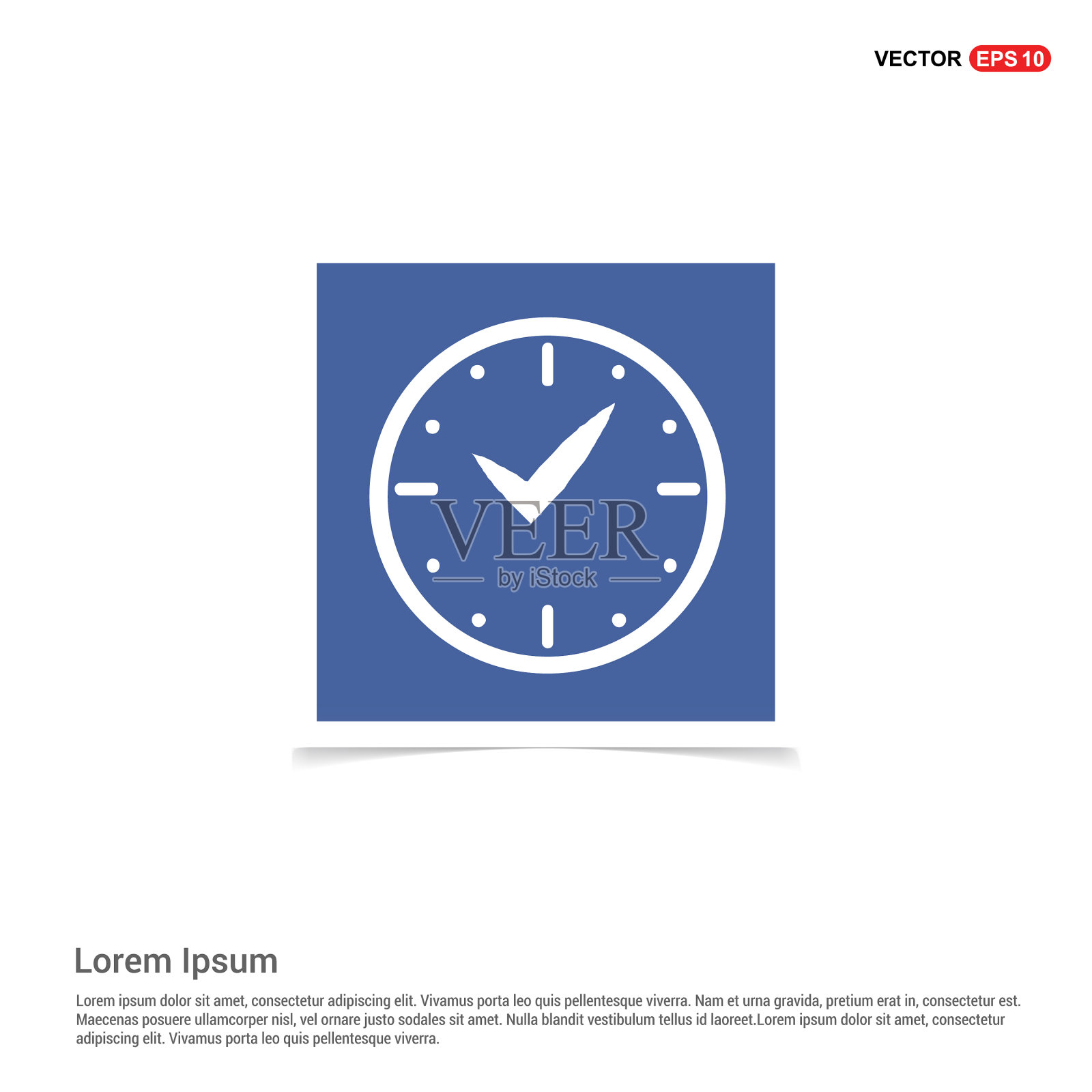 时钟图标-蓝色相框插画图片素材