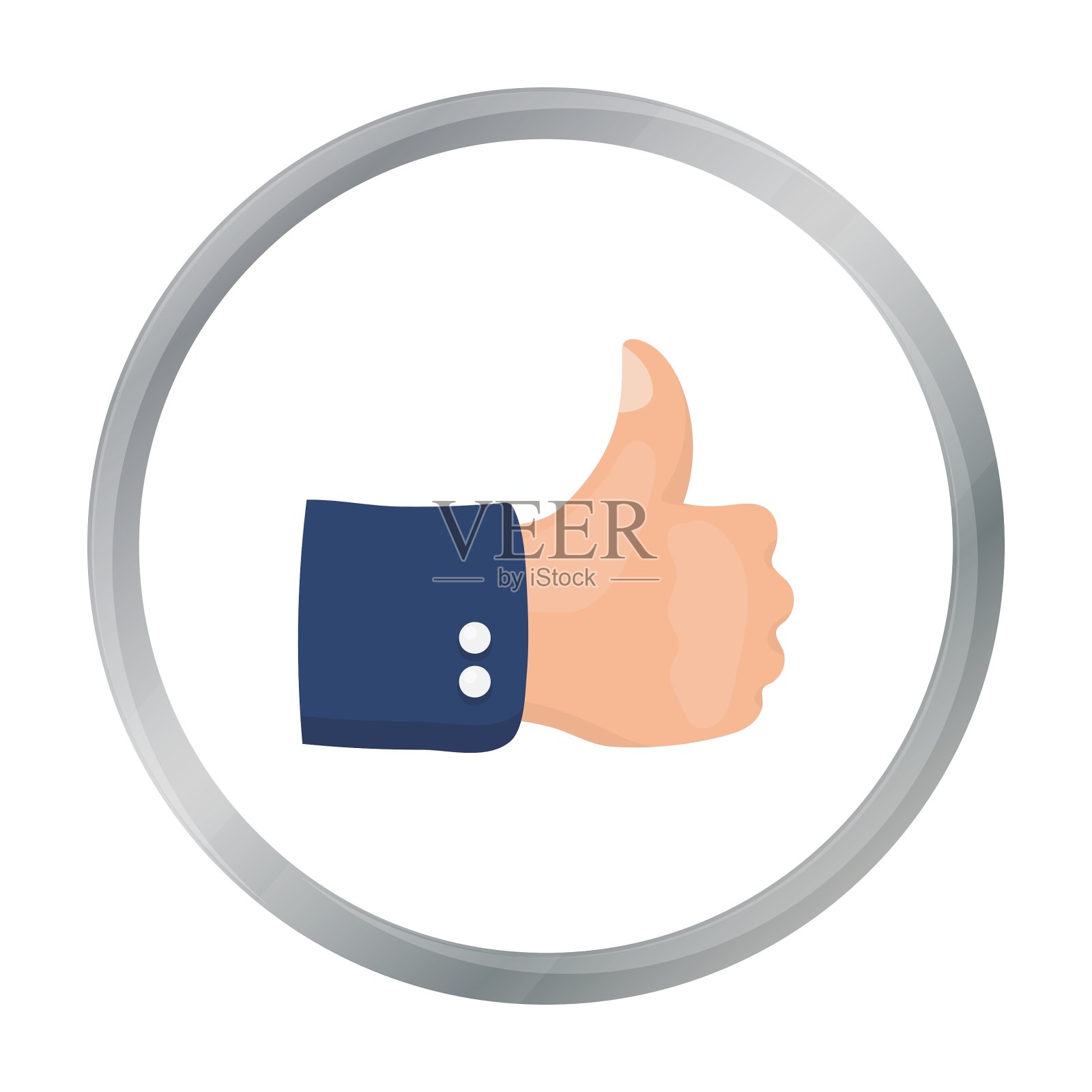 爱国的大拇指图标在卡通风格孤立图标素材