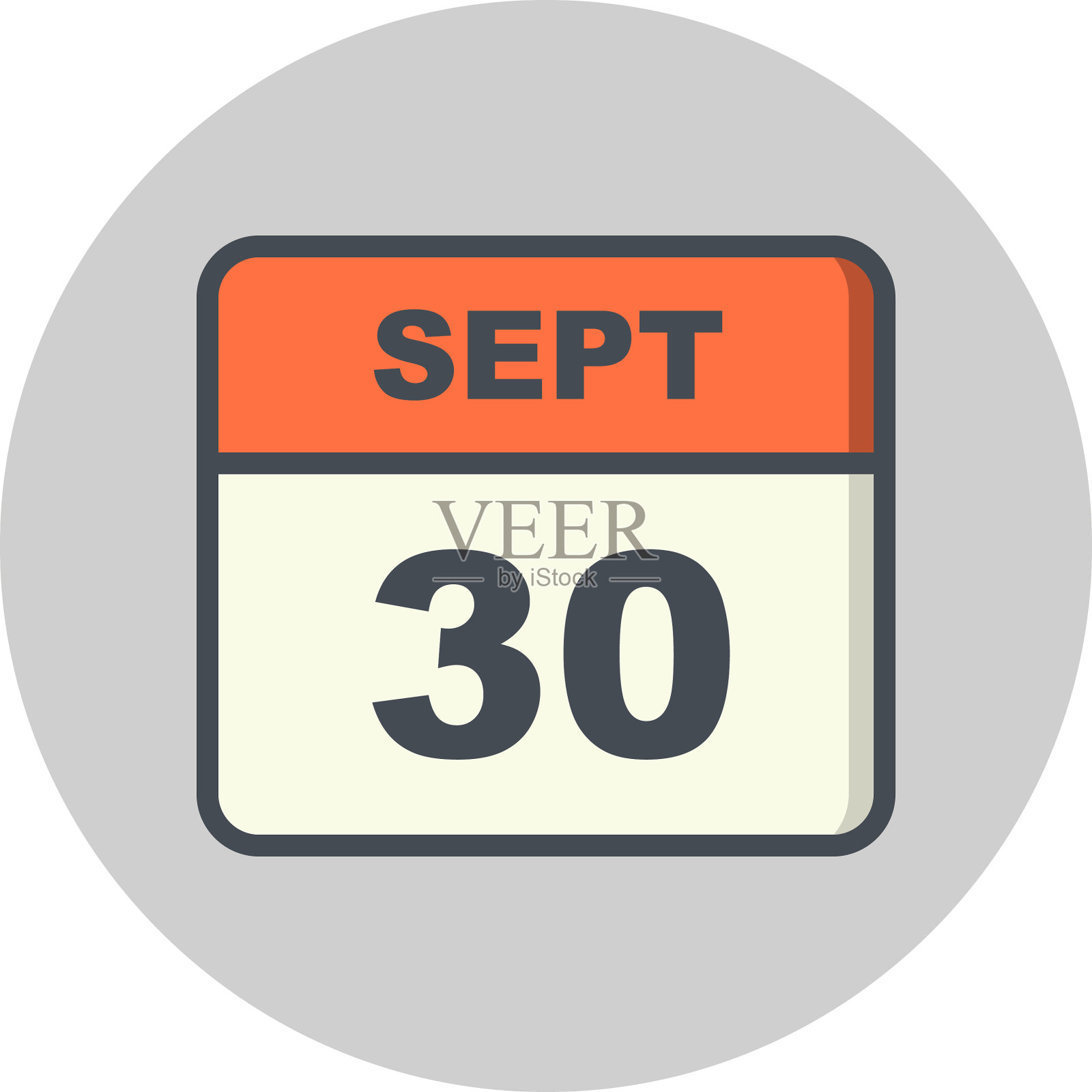 9月30日是单日日历插画图片素材