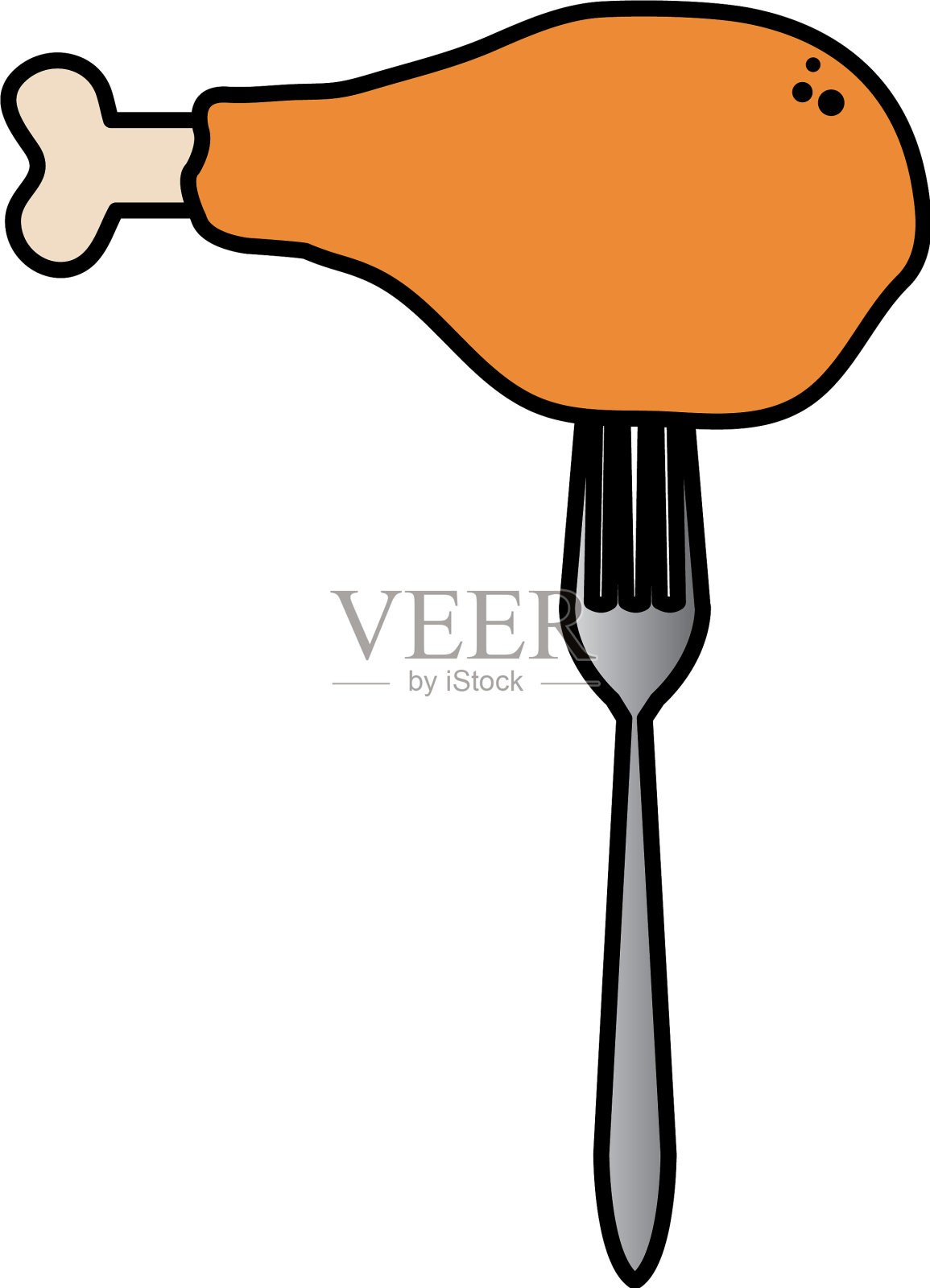 叉子里的鸡腿真好吃设计元素图片