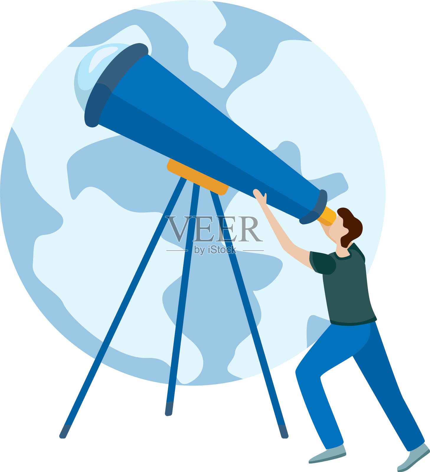 网站和应用的概念天文学家设计元素图片