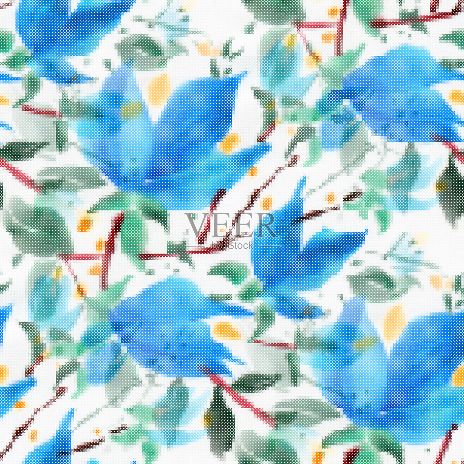 刺绣花插画图片素材