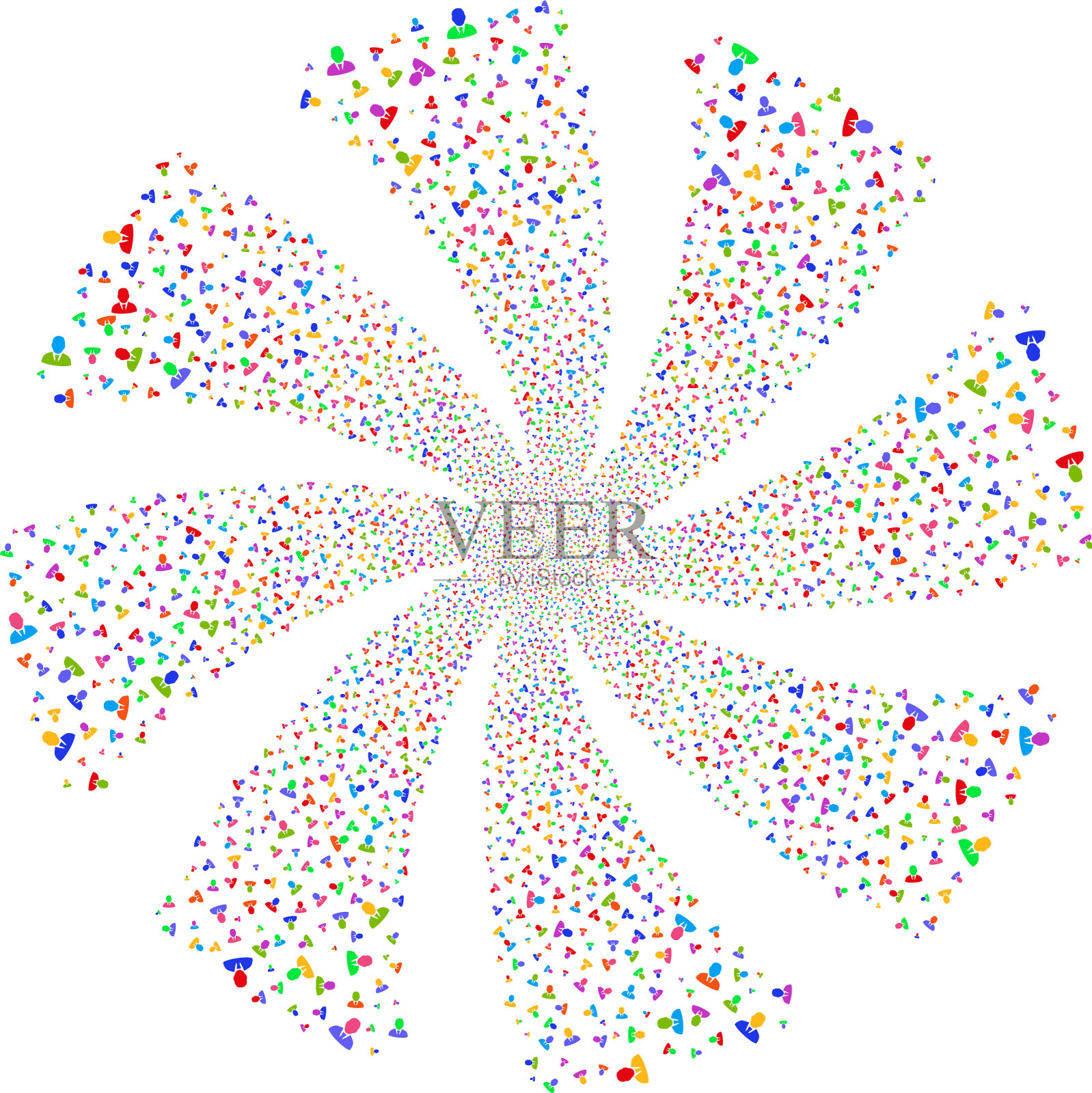 经理烟花漩涡花插画图片素材