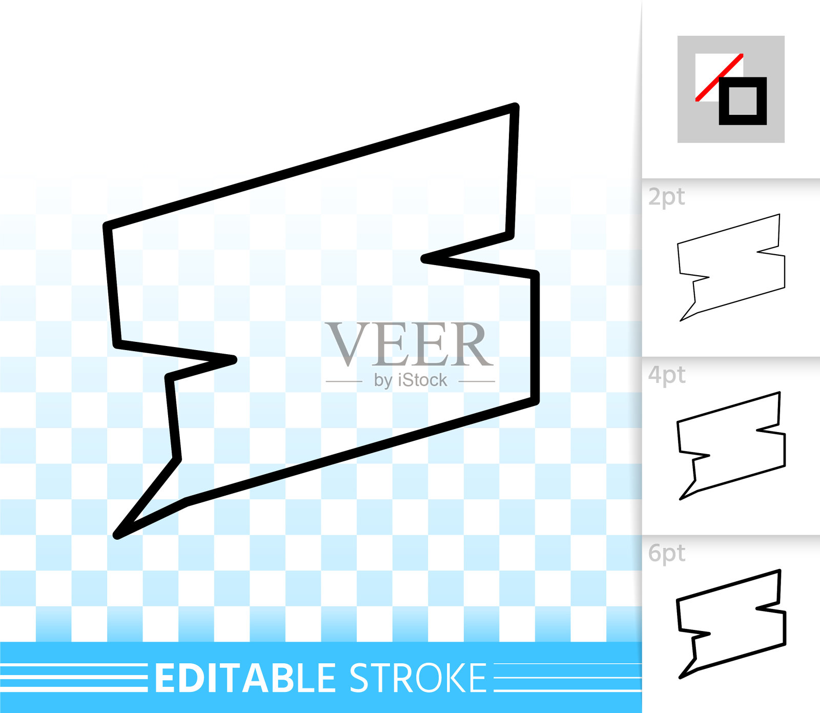 语音气泡简单的徽章黑线图标插画图片素材