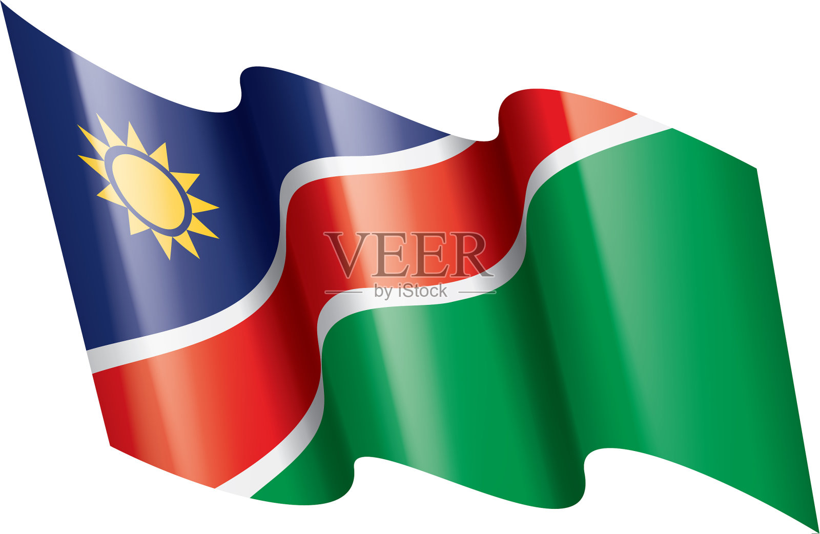 纳米比亚国旗上有白色设计元素图片