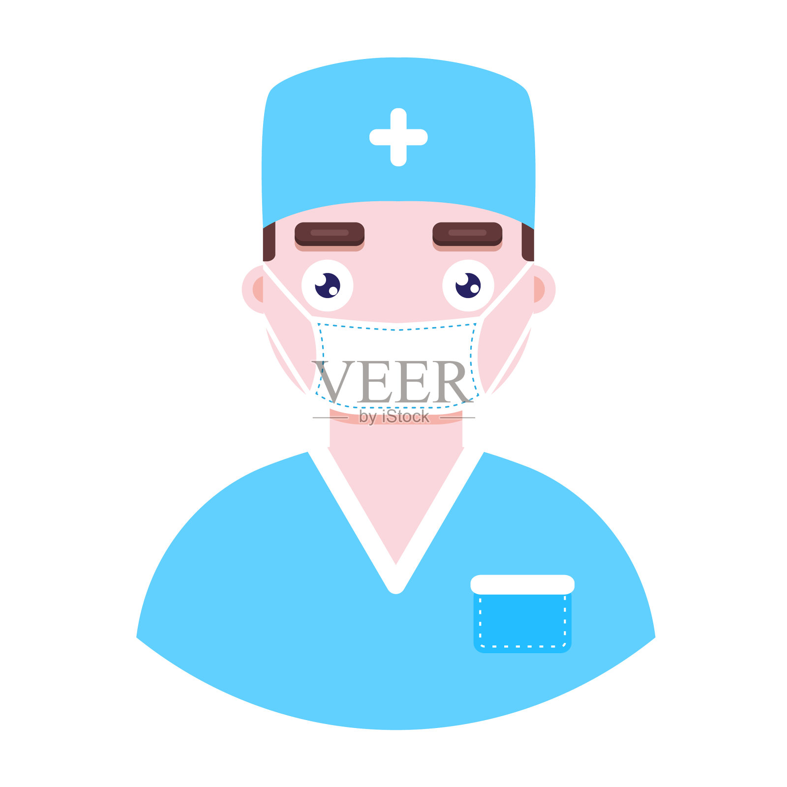 戴医用防护口罩的医生设计元素图片